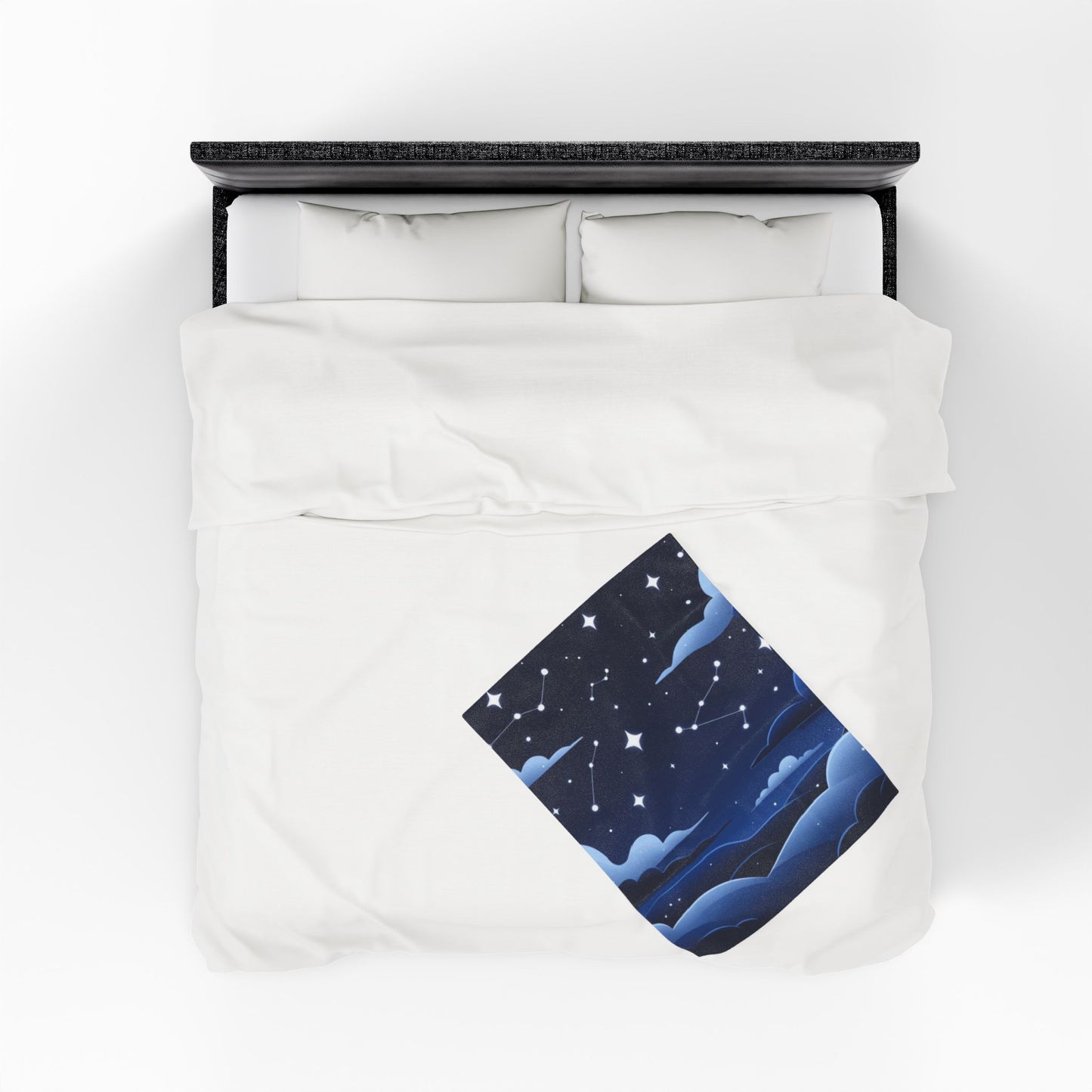 Constellation Night Sky Velveteen Plush Blanket — Star Map Cozy Throw