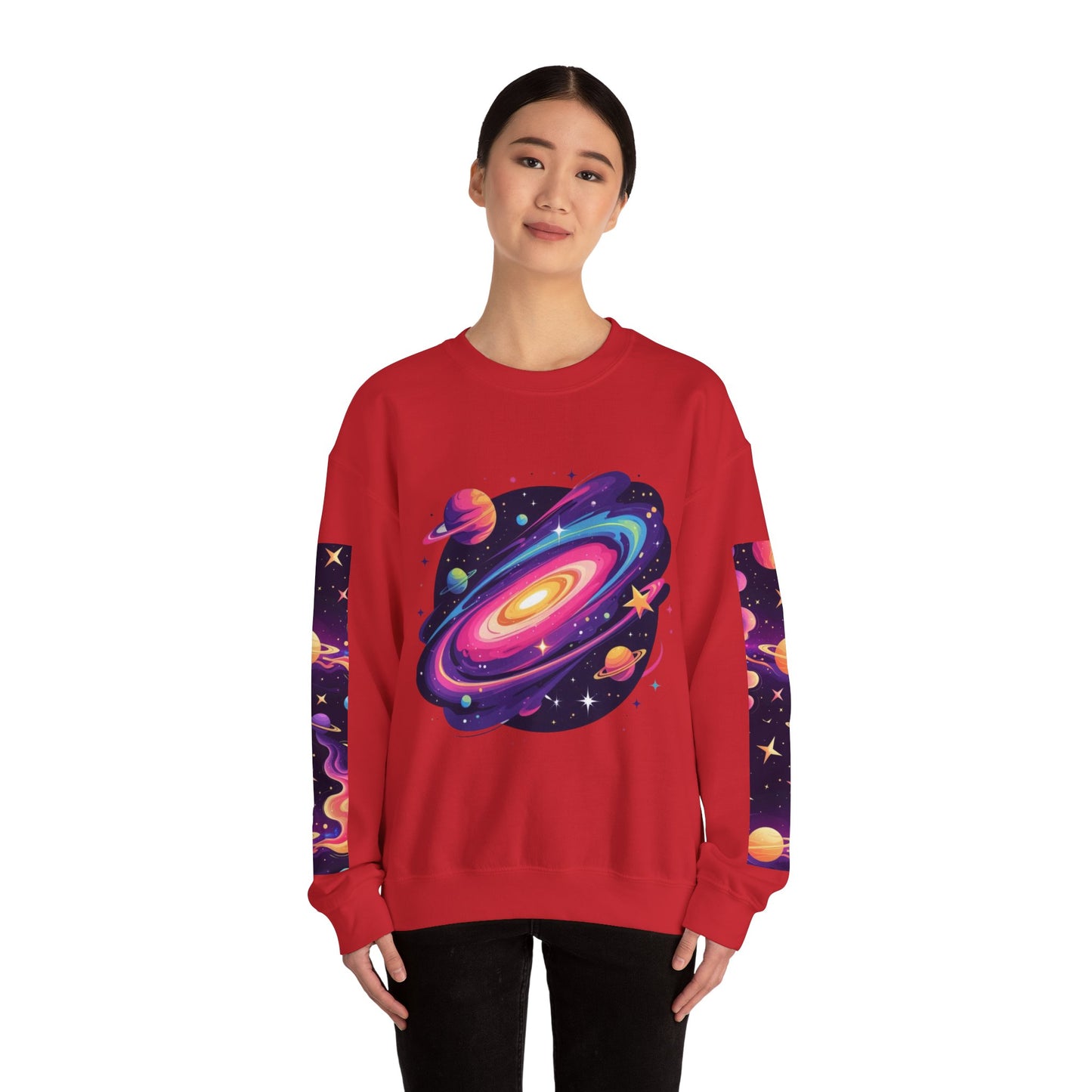 Galaxy Spiral Sweatshirt — Colorful Planetary Crewneck