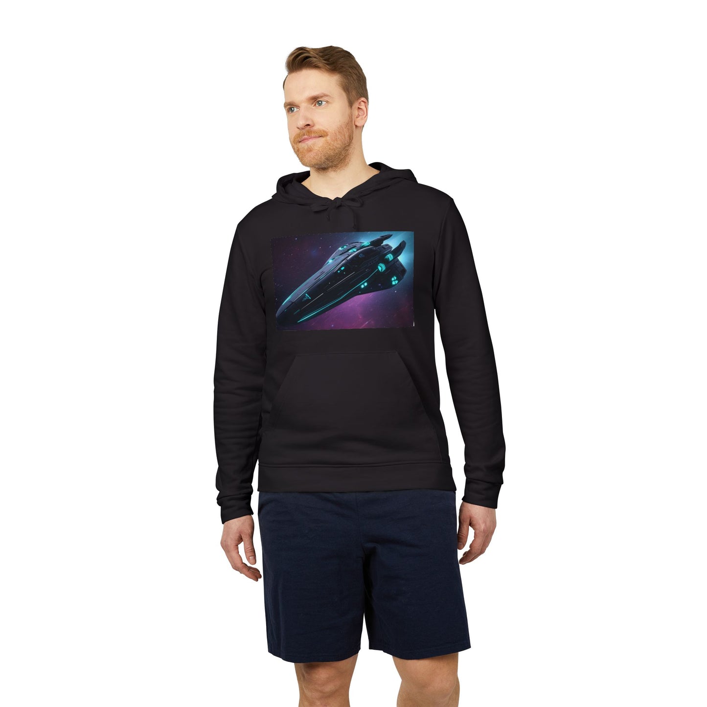 Galaxy Space Hoodie — Cosmic Moon & Nebula Graphic Pullover