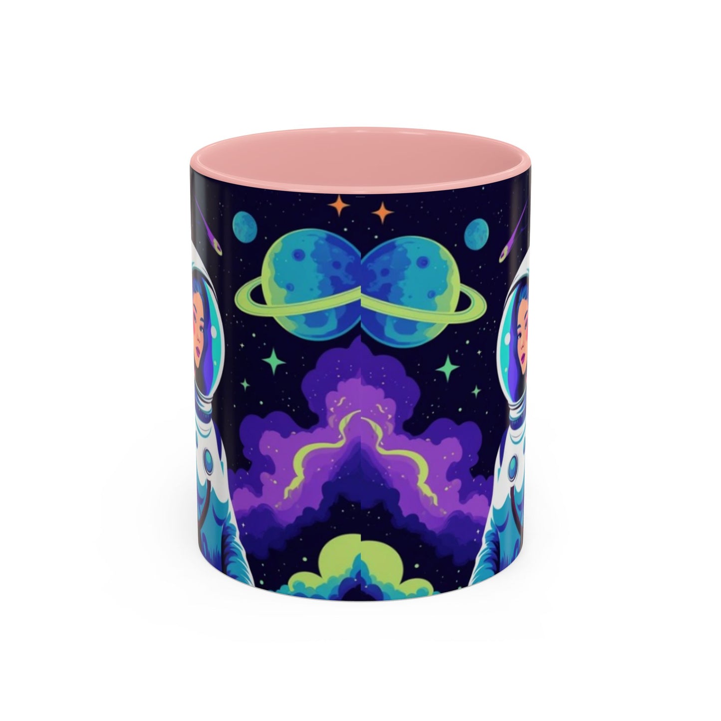 Cosmic Astronaut Coffee Mug — Space Woman Accent Mug (11/15oz)