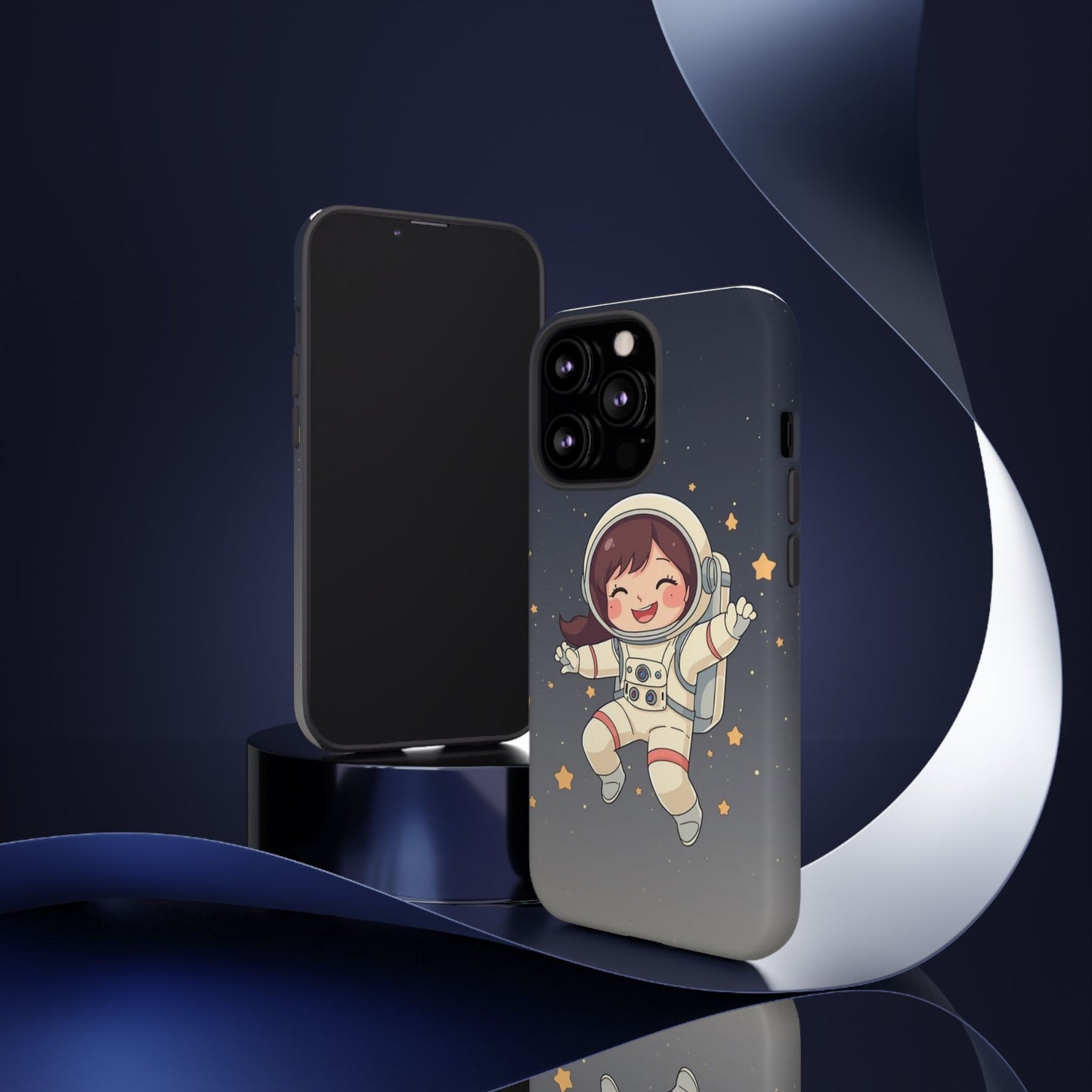 Cute Girl Astronaut Phone Case — Space Stars Protective iPhone Cover
