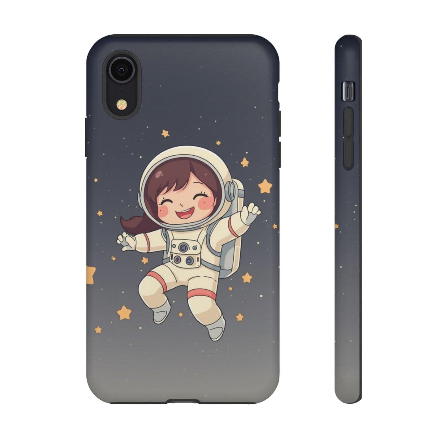 Cute Girl Astronaut Phone Case — Space Stars Protective iPhone Cover