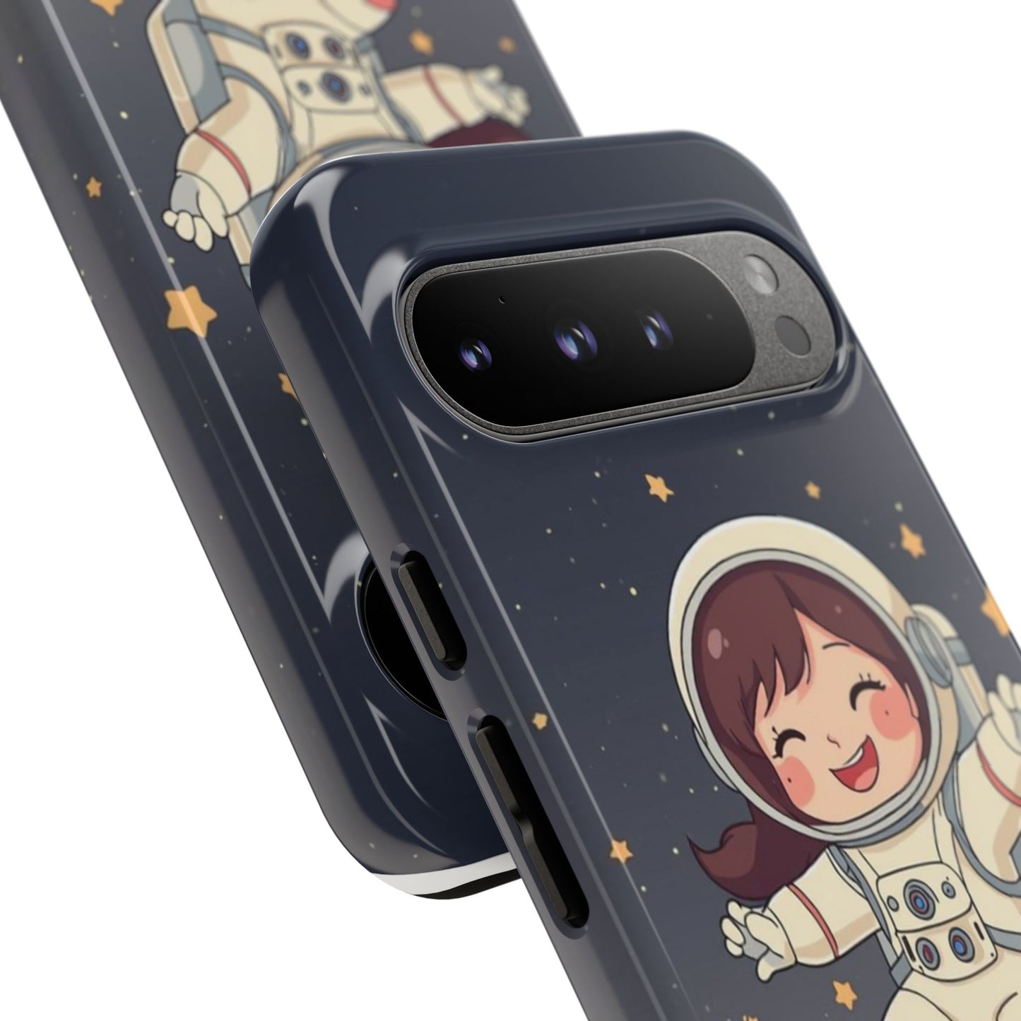 Cute Girl Astronaut Phone Case — Space Stars Protective iPhone Cover