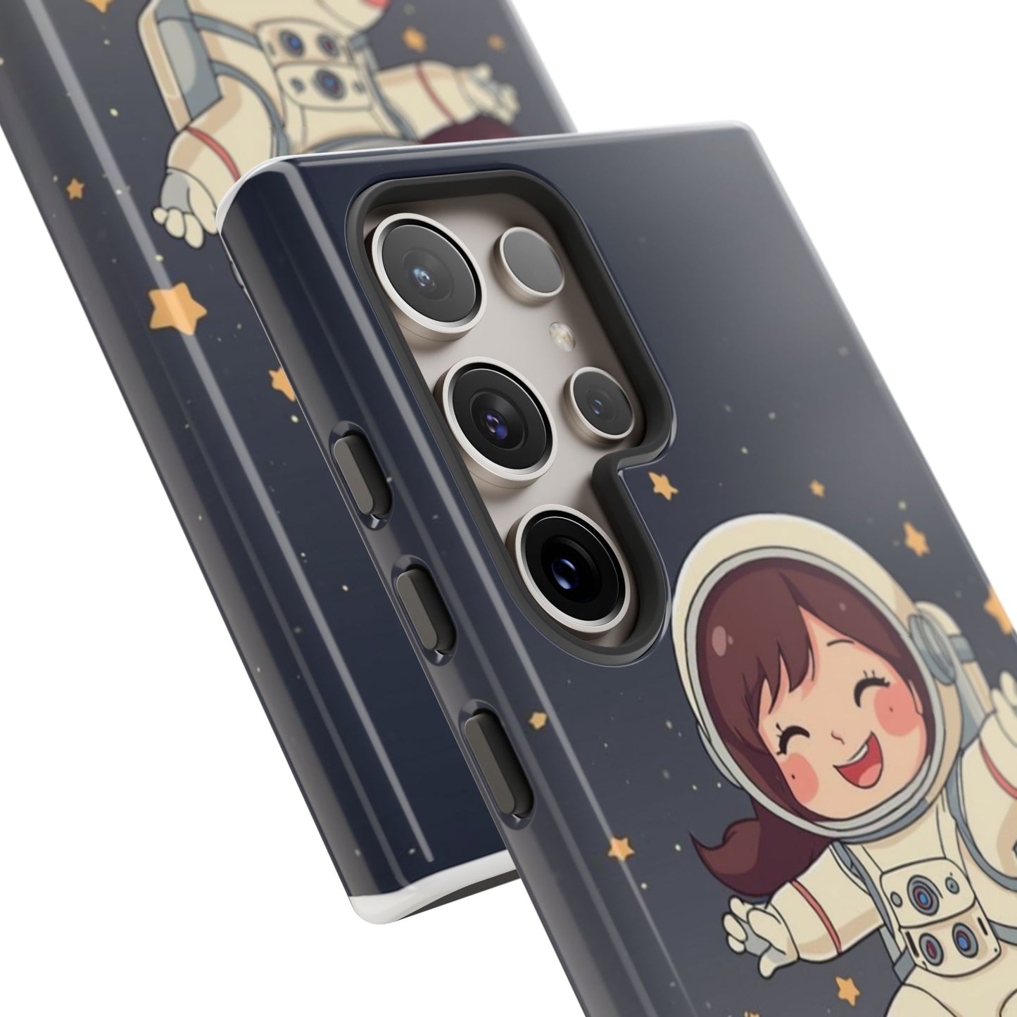 Cute Girl Astronaut Phone Case — Space Stars Protective iPhone Cover