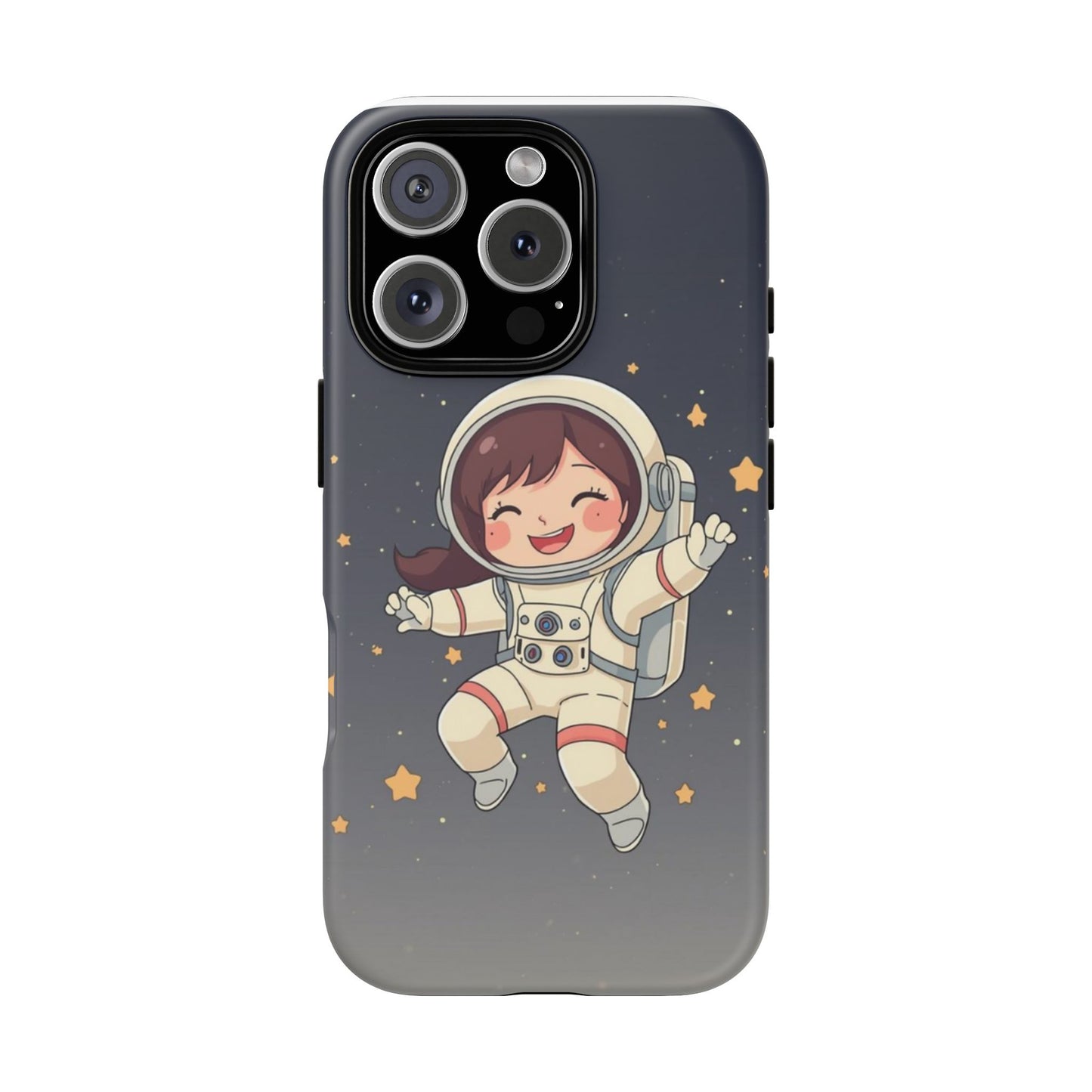 Cute Girl Astronaut Phone Case — Space Stars Protective iPhone Cover