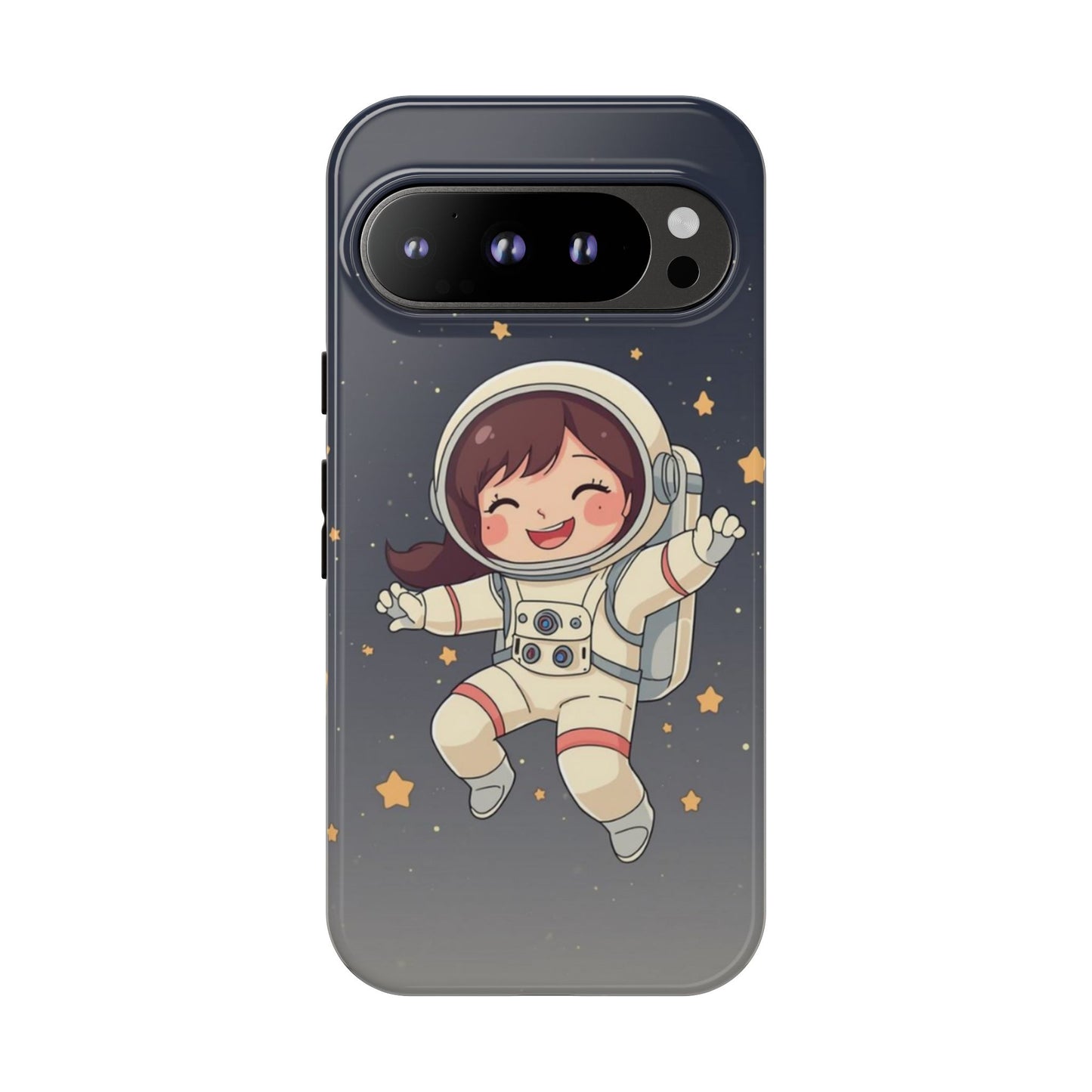 Cute Girl Astronaut Phone Case — Space Stars Protective iPhone Cover