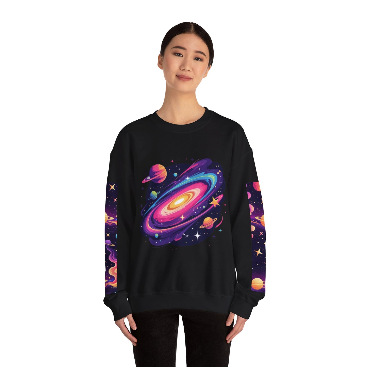 Galaxy Spiral Sweatshirt — Colorful Planetary Crewneck