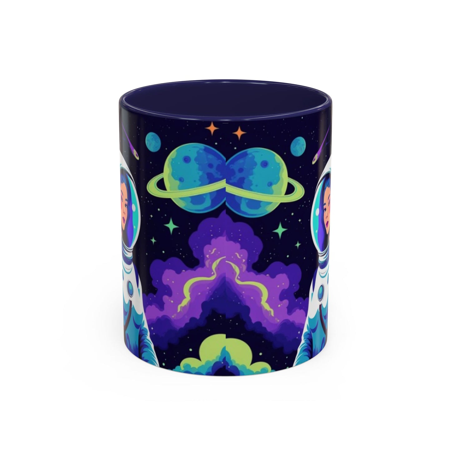 Cosmic Astronaut Coffee Mug — Space Woman Accent Mug (11/15oz)