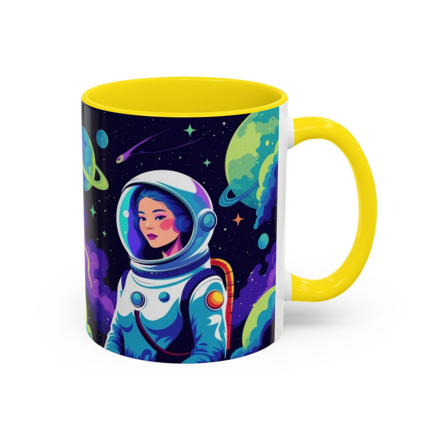 Cosmic Astronaut Coffee Mug — Space Woman Accent Mug (11/15oz)