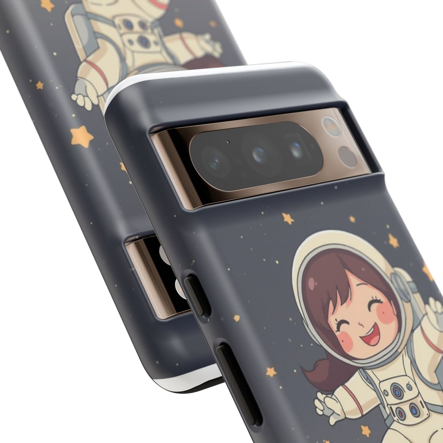 Cute Girl Astronaut Phone Case — Space Stars Protective iPhone Cover