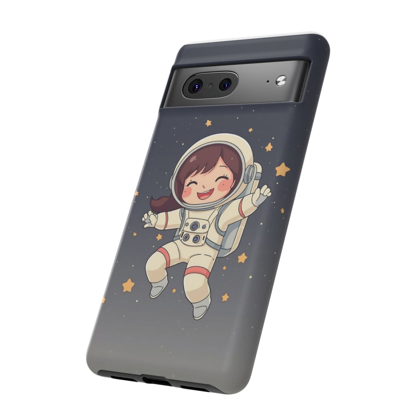Cute Girl Astronaut Phone Case — Space Stars Protective iPhone Cover