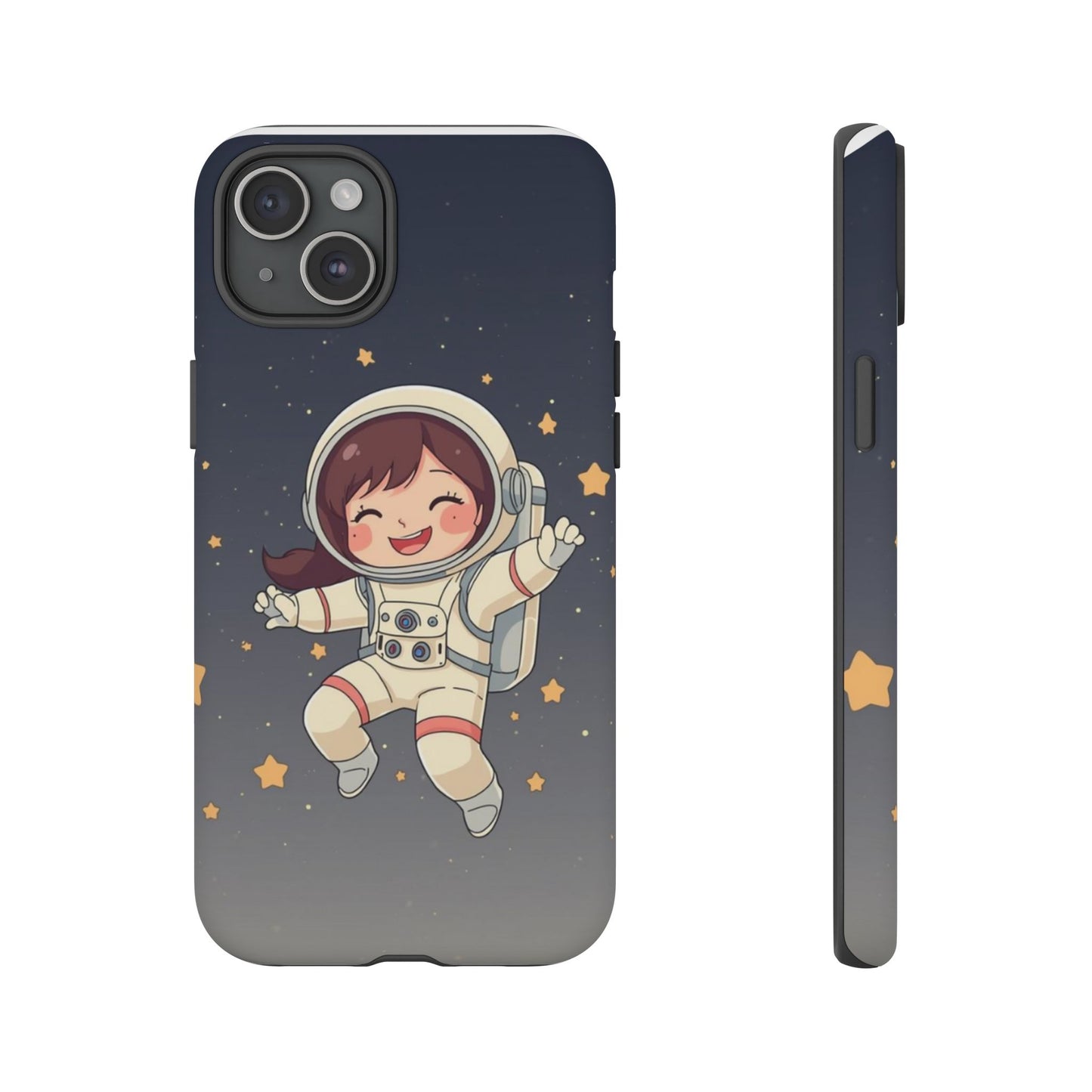 Cute Girl Astronaut Phone Case — Space Stars Protective iPhone Cover