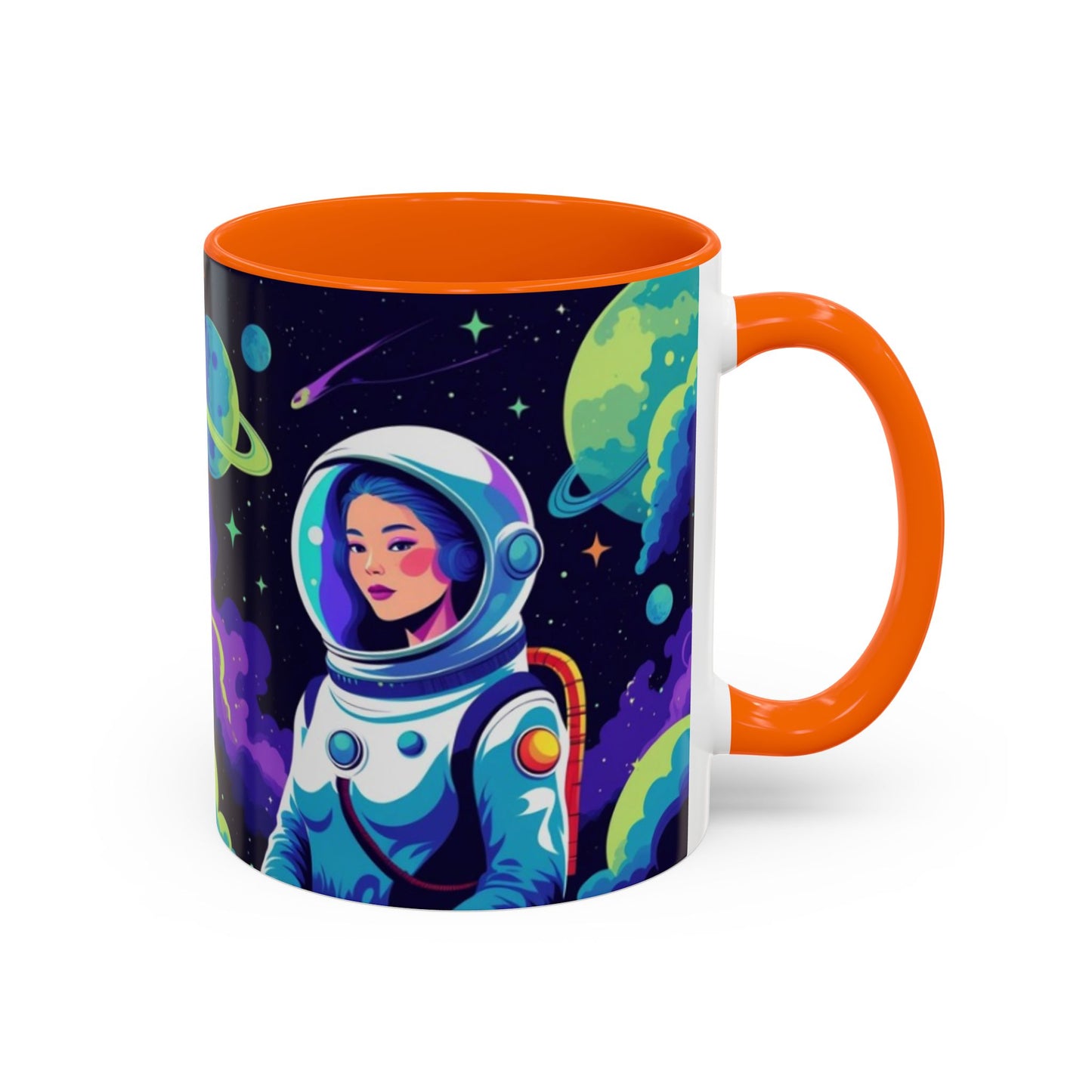 Cosmic Astronaut Coffee Mug — Space Woman Accent Mug (11/15oz)