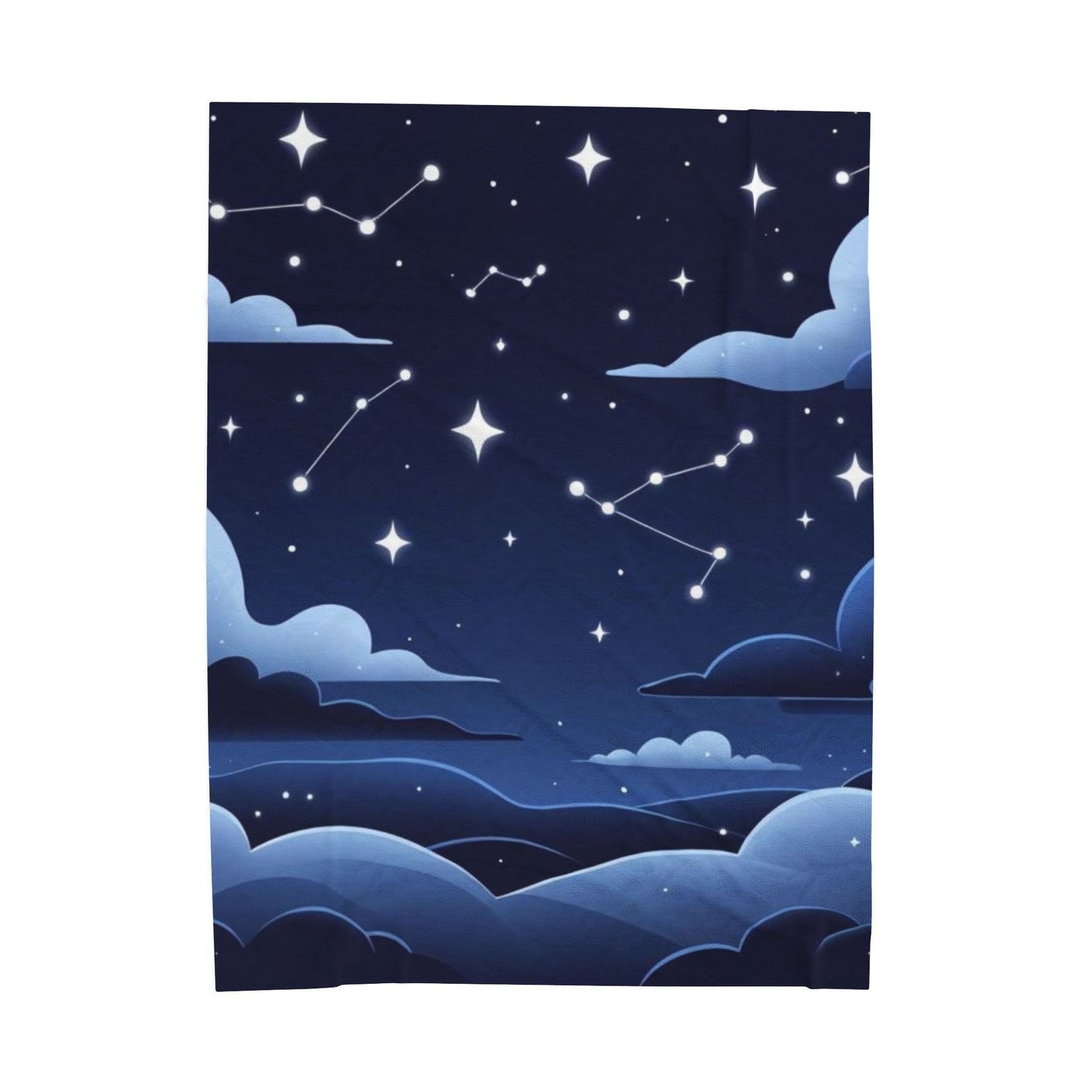 Constellation Night Sky Velveteen Plush Blanket — Star Map Cozy Throw