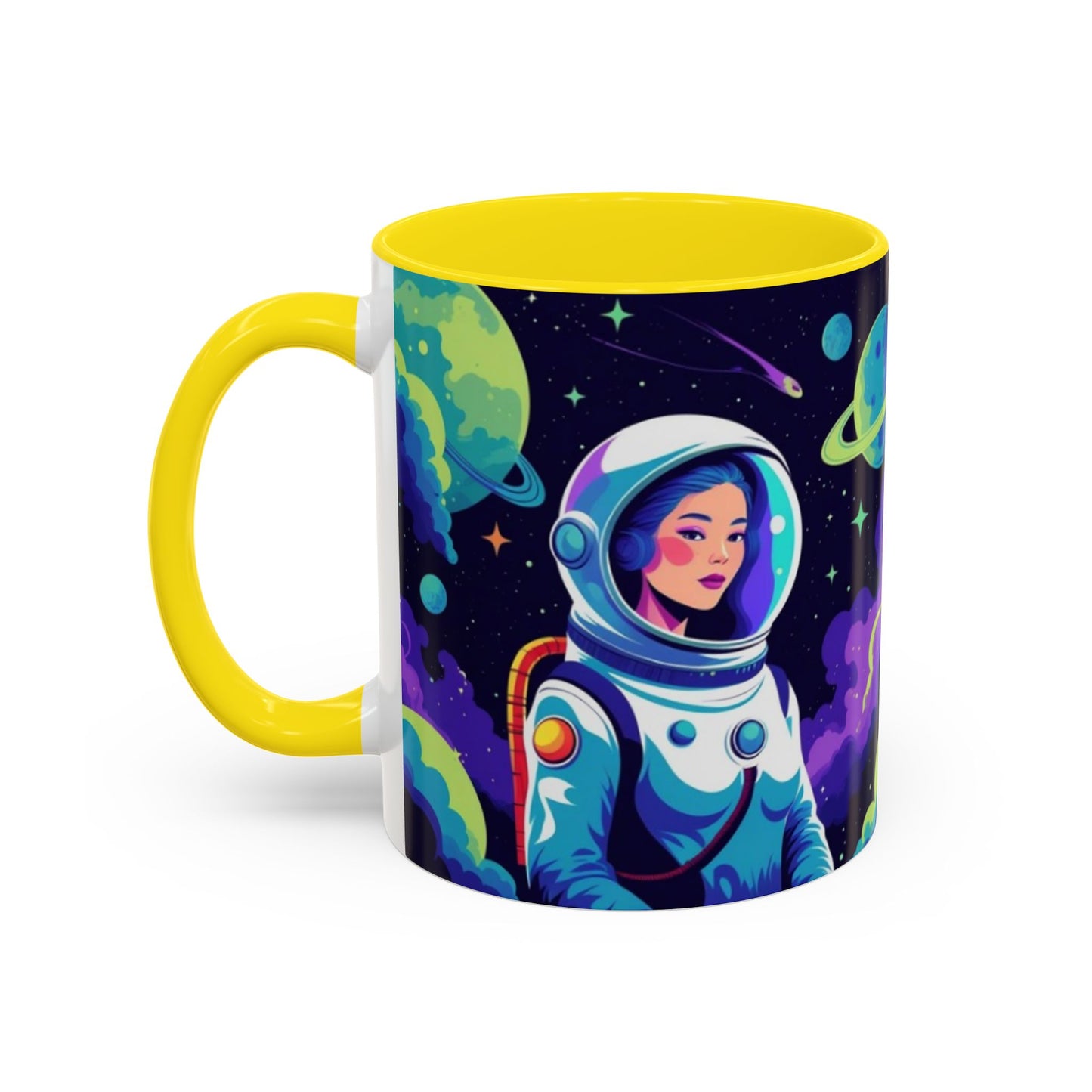 Cosmic Astronaut Coffee Mug — Space Woman Accent Mug (11/15oz)