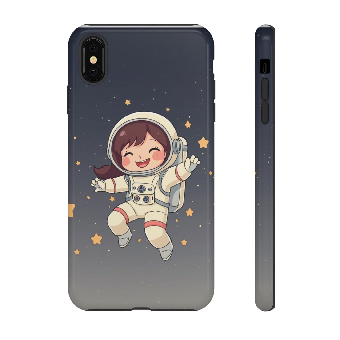 Cute Girl Astronaut Phone Case — Space Stars Protective iPhone Cover