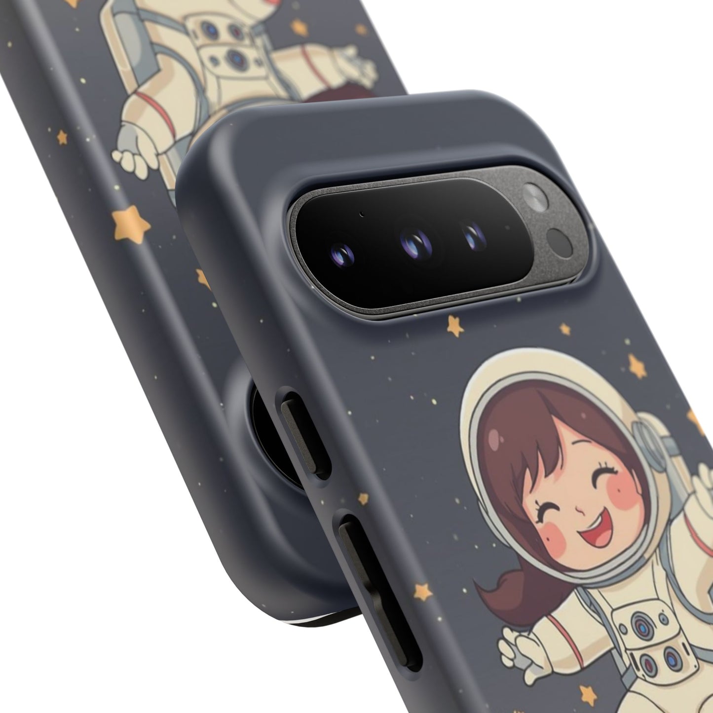 Cute Girl Astronaut Phone Case — Space Stars Protective iPhone Cover