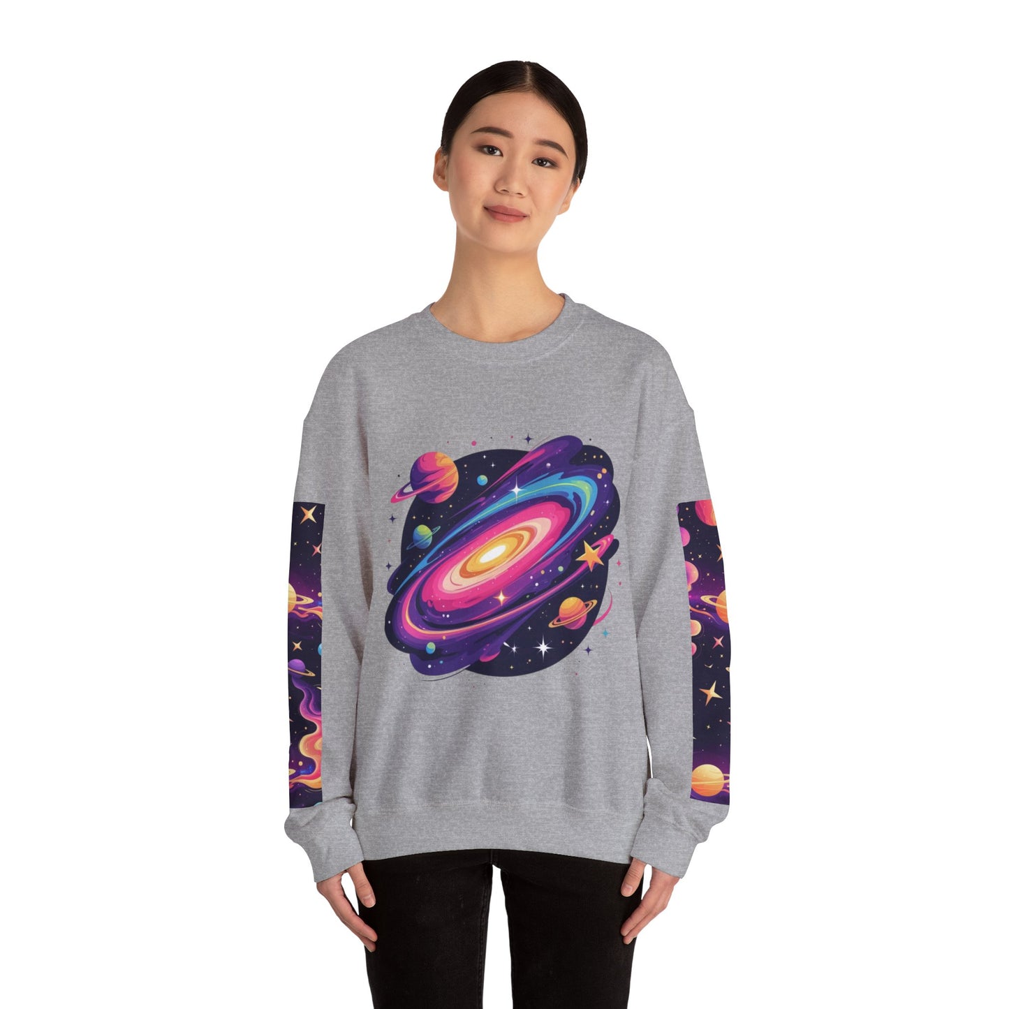 Galaxy Spiral Sweatshirt — Colorful Planetary Crewneck