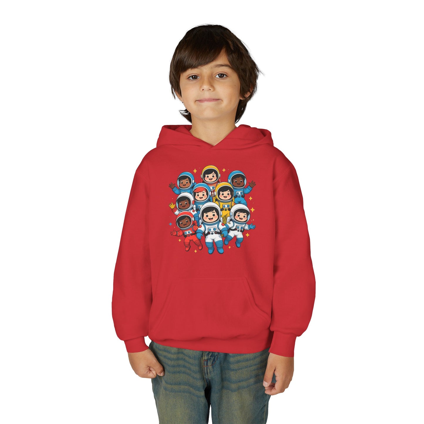 Kids Astronaut Crew Hoodie — Cute Diverse Space Explorers Graphic