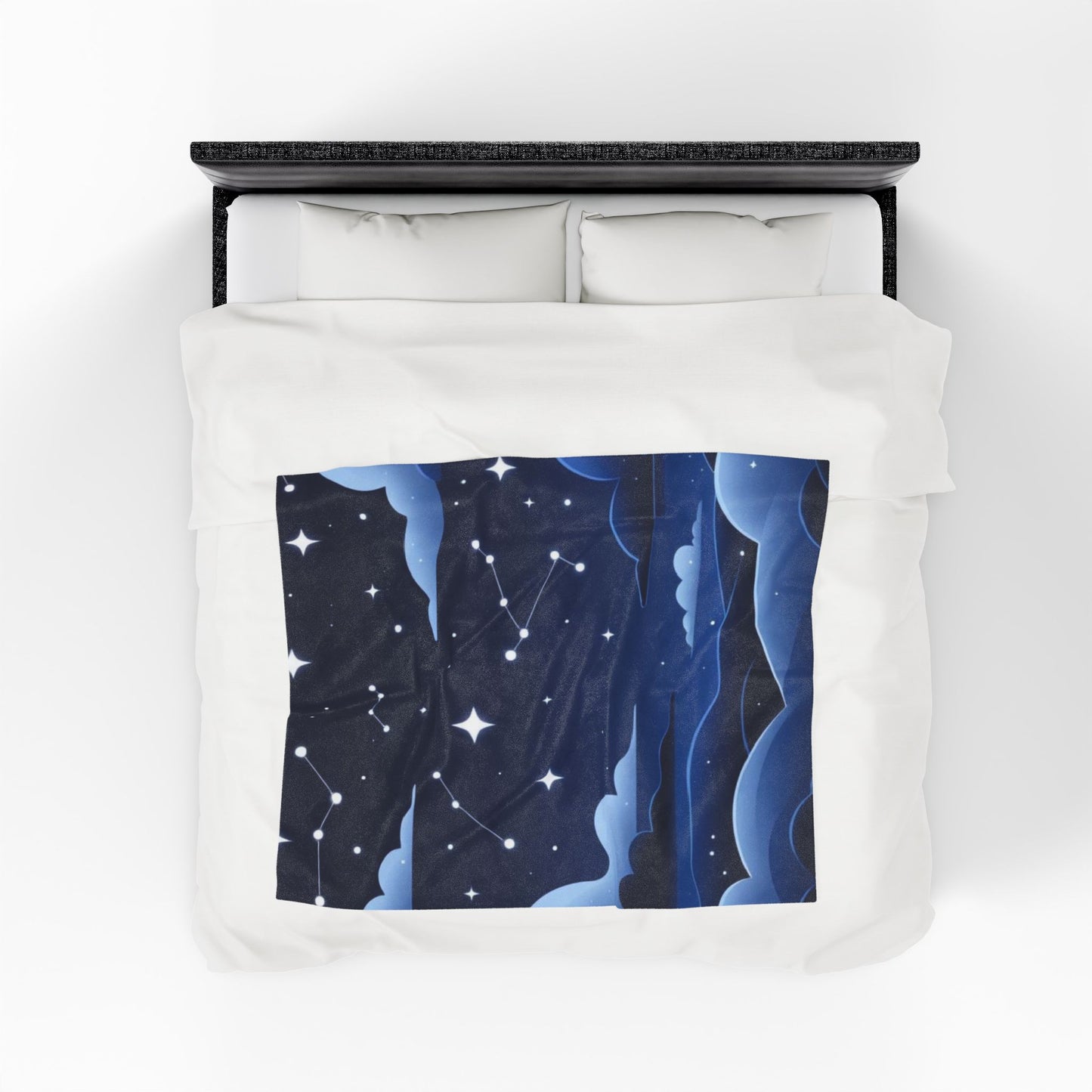 Constellation Night Sky Velveteen Plush Blanket — Star Map Cozy Throw