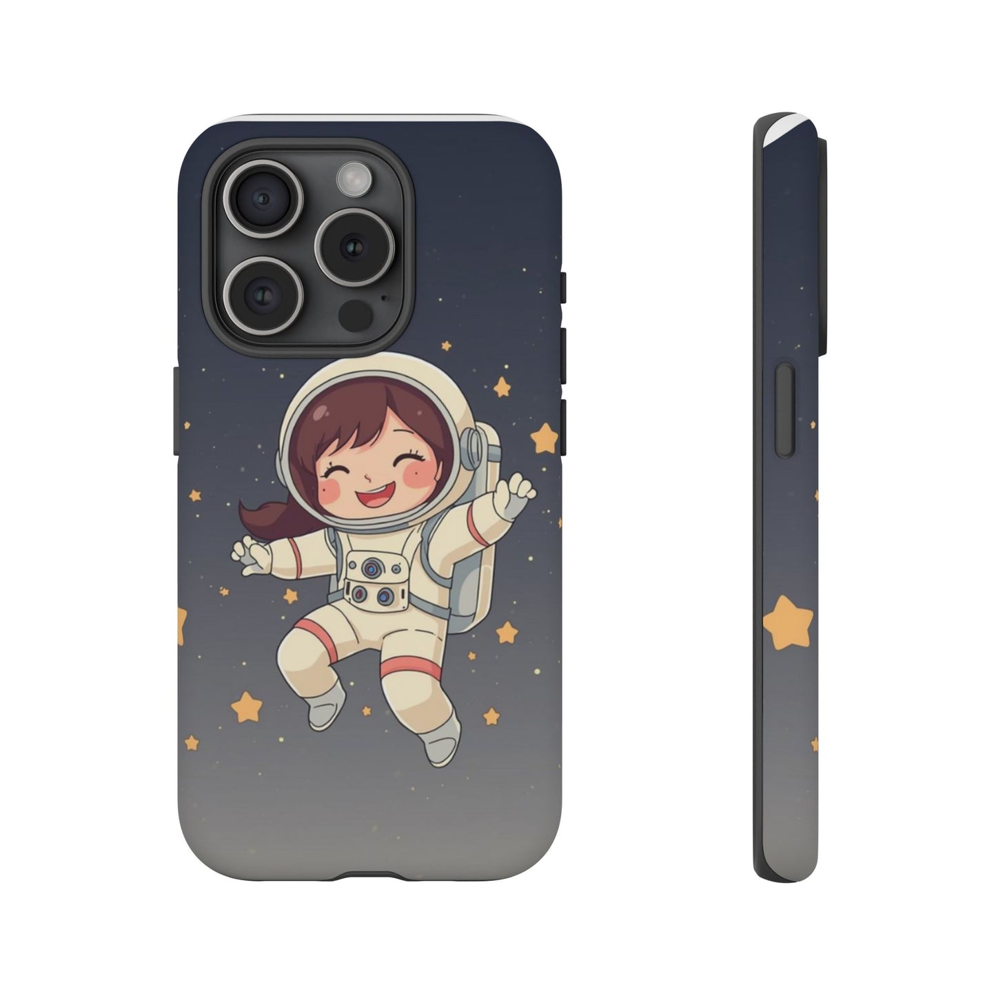 Cute Girl Astronaut Phone Case — Space Stars Protective iPhone Cover