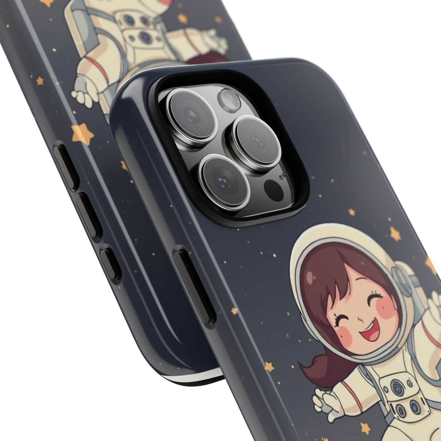 Cute Girl Astronaut Phone Case — Space Stars Protective iPhone Cover