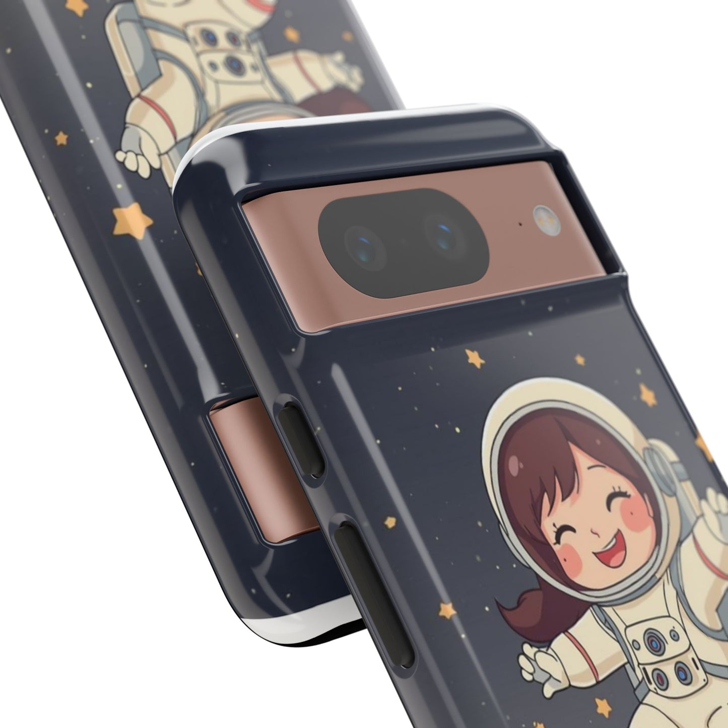 Cute Girl Astronaut Phone Case — Space Stars Protective iPhone Cover