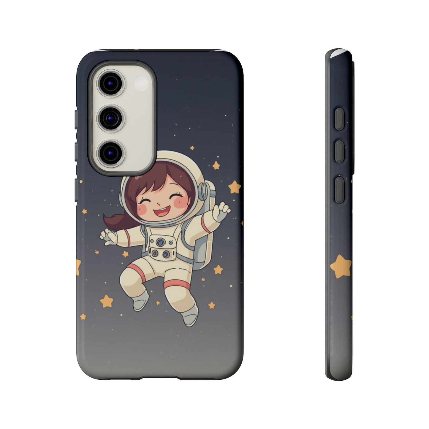 Cute Girl Astronaut Phone Case — Space Stars Protective iPhone Cover