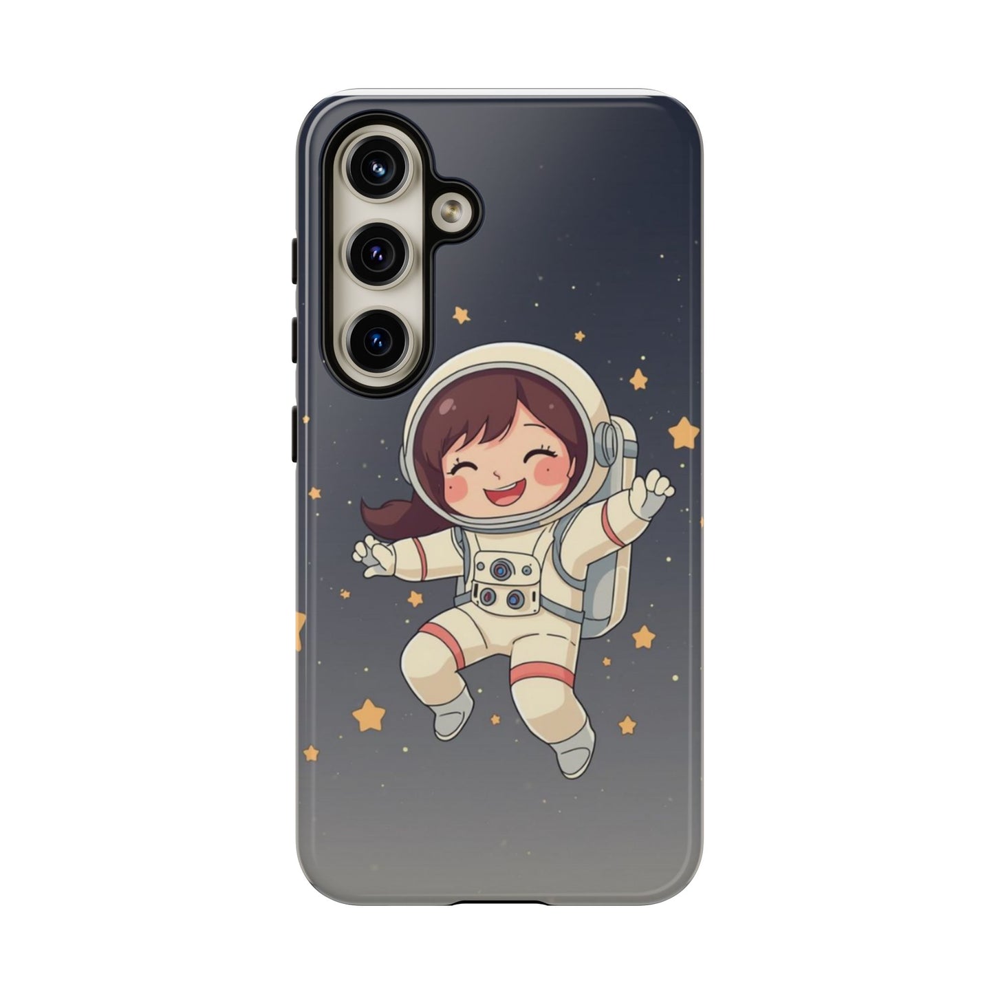 Cute Girl Astronaut Phone Case — Space Stars Protective iPhone Cover