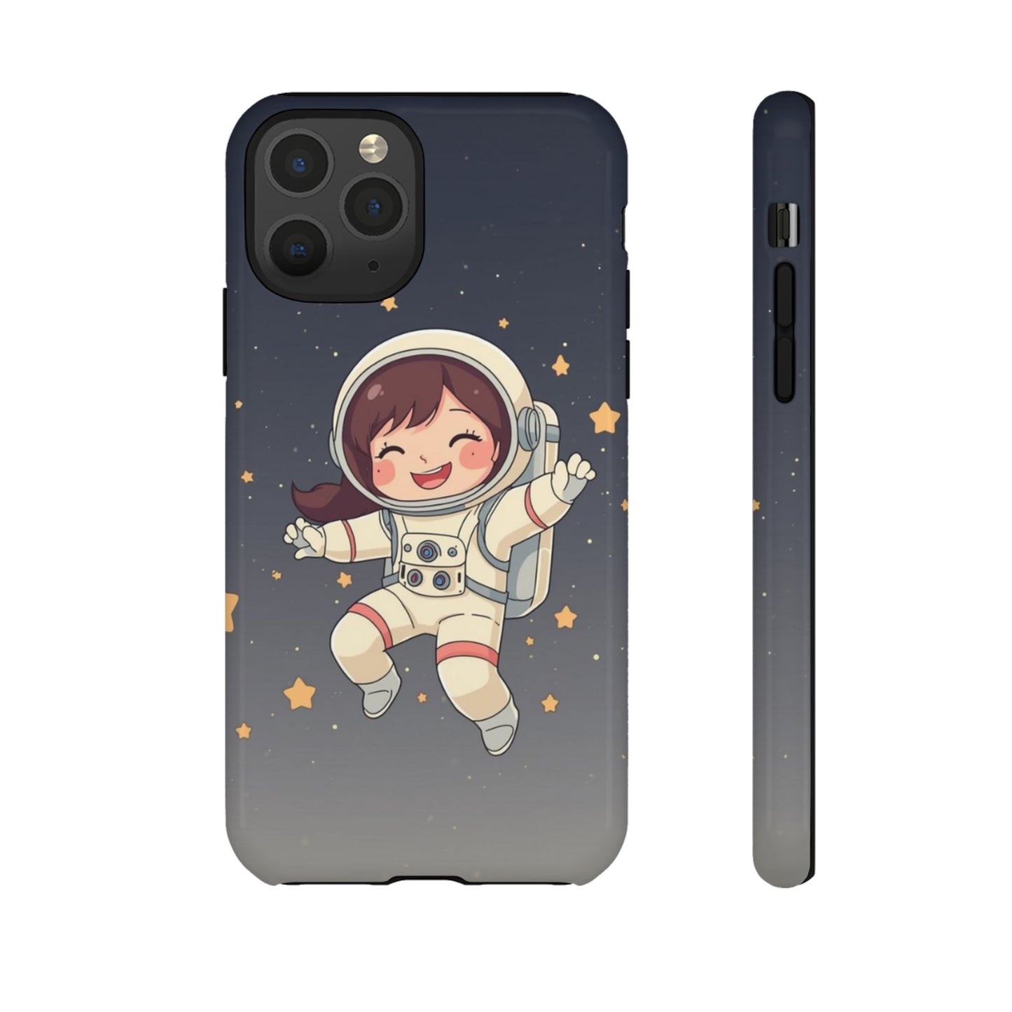 Cute Girl Astronaut Phone Case — Space Stars Protective iPhone Cover