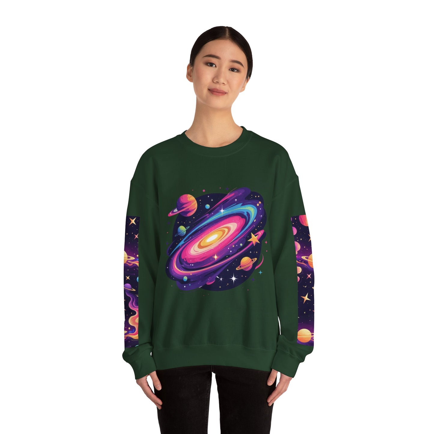 Galaxy Spiral Sweatshirt — Colorful Planetary Crewneck