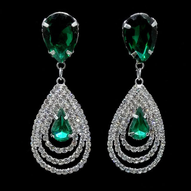 Royal Sapphire Crystal Drop Earrings – Elegant Diamond Teardrop Luxury Jewelry