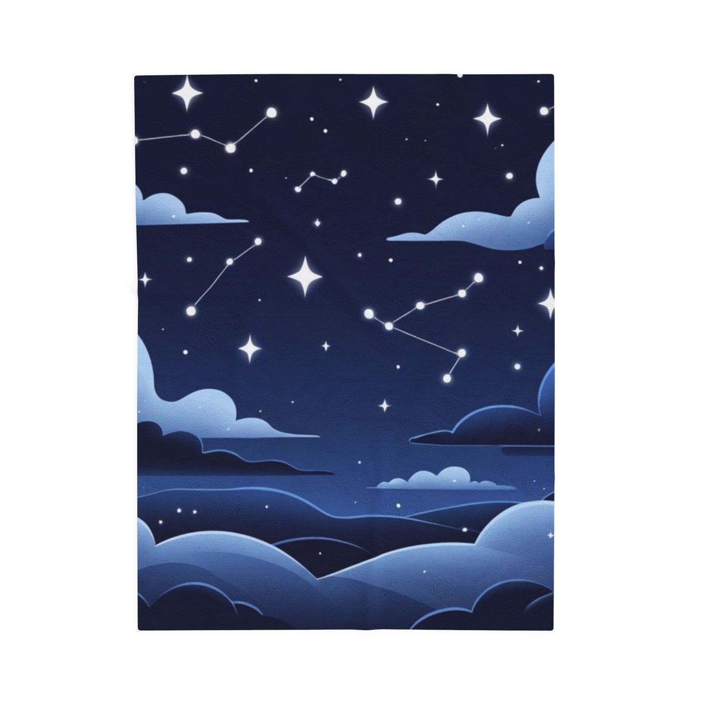 Constellation Night Sky Velveteen Plush Blanket — Star Map Cozy Throw