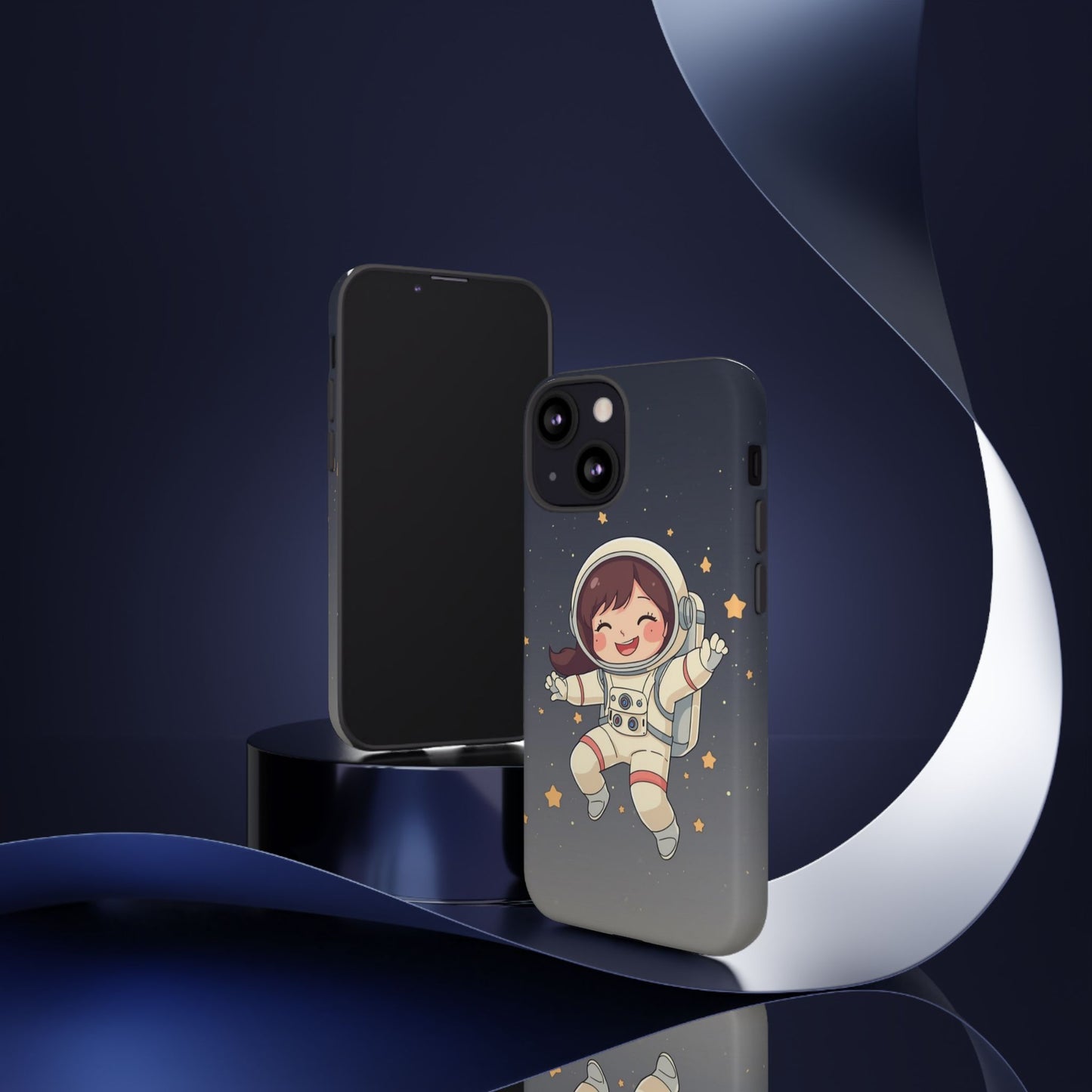 Cute Girl Astronaut Phone Case — Space Stars Protective iPhone Cover