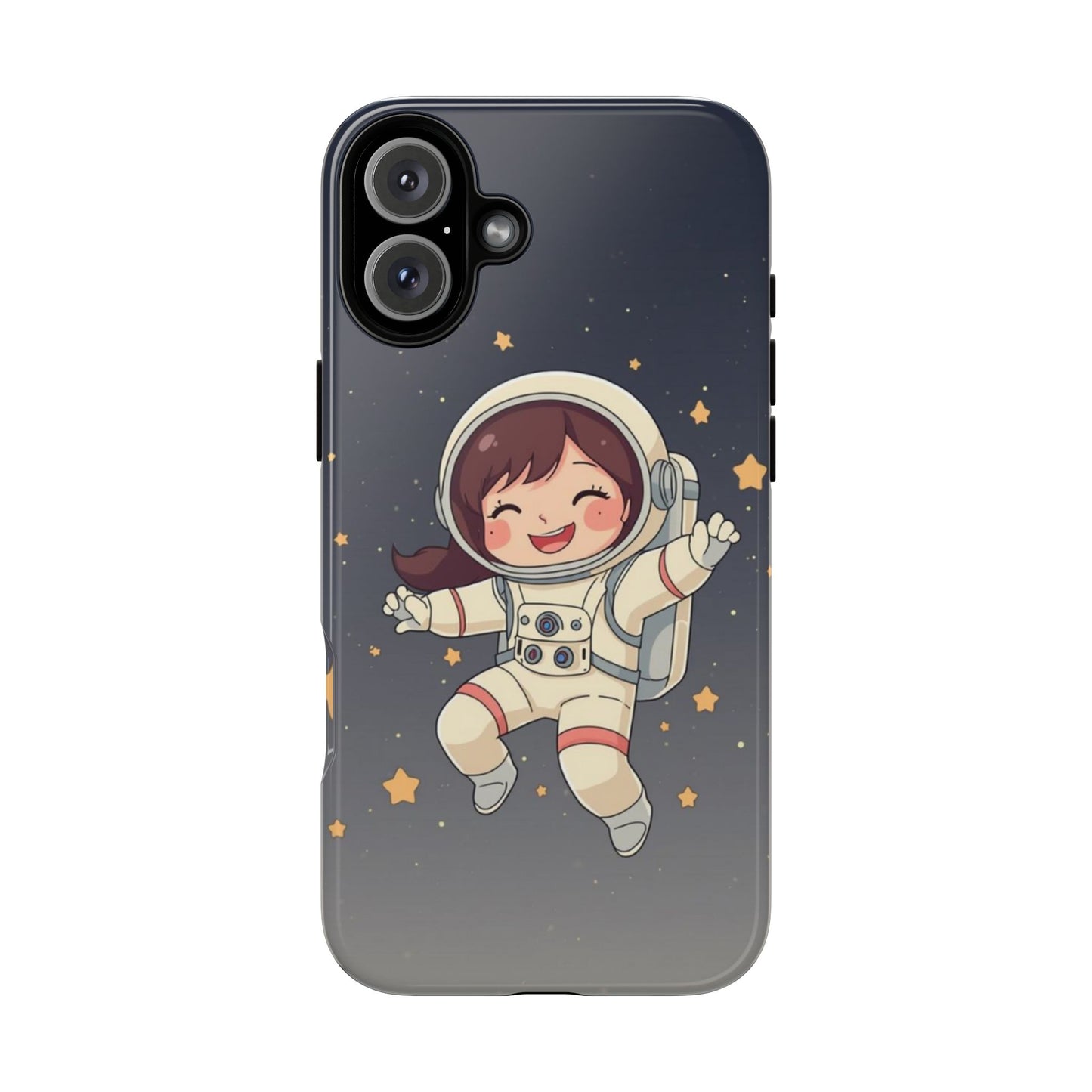 Cute Girl Astronaut Phone Case — Space Stars Protective iPhone Cover