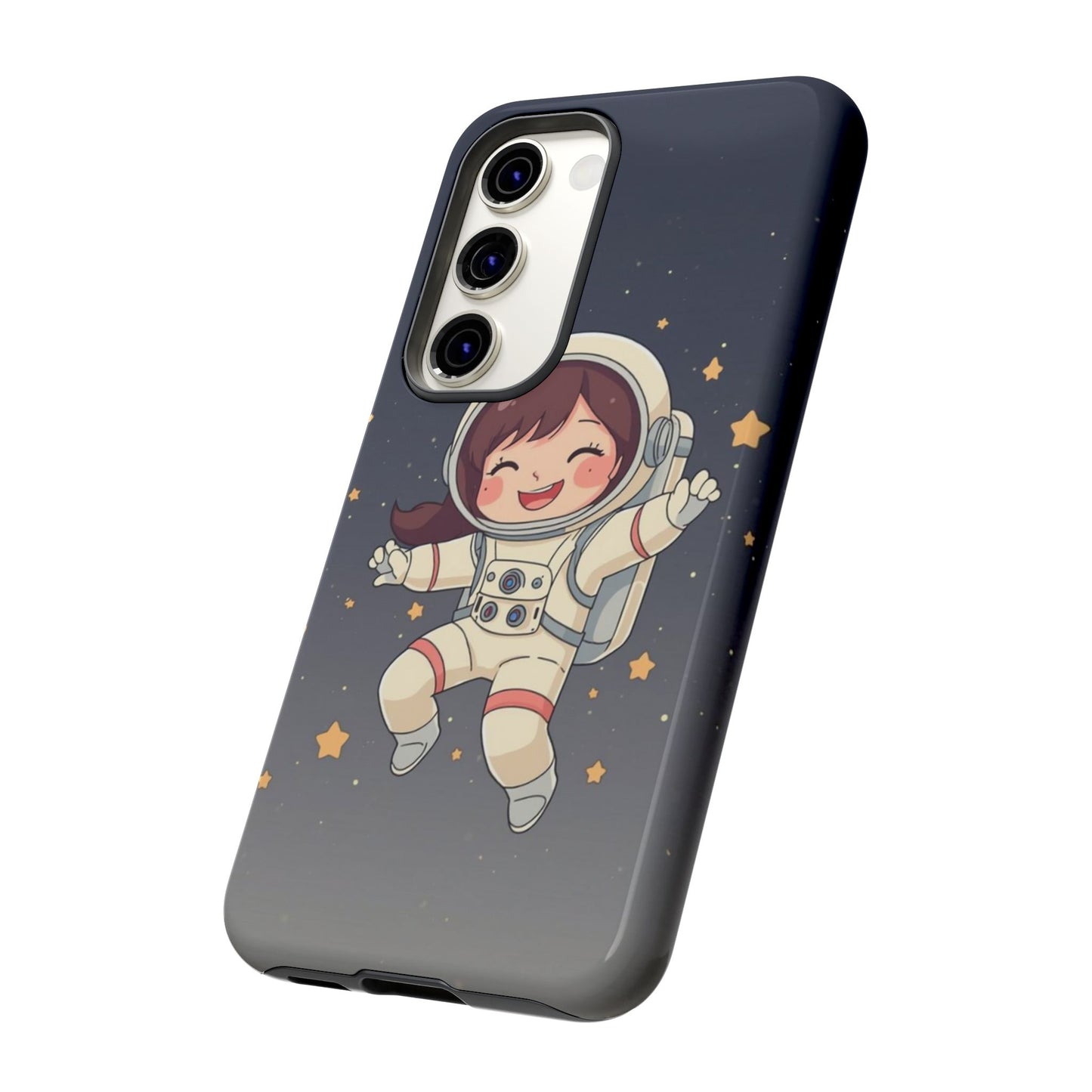 Cute Girl Astronaut Phone Case — Space Stars Protective iPhone Cover