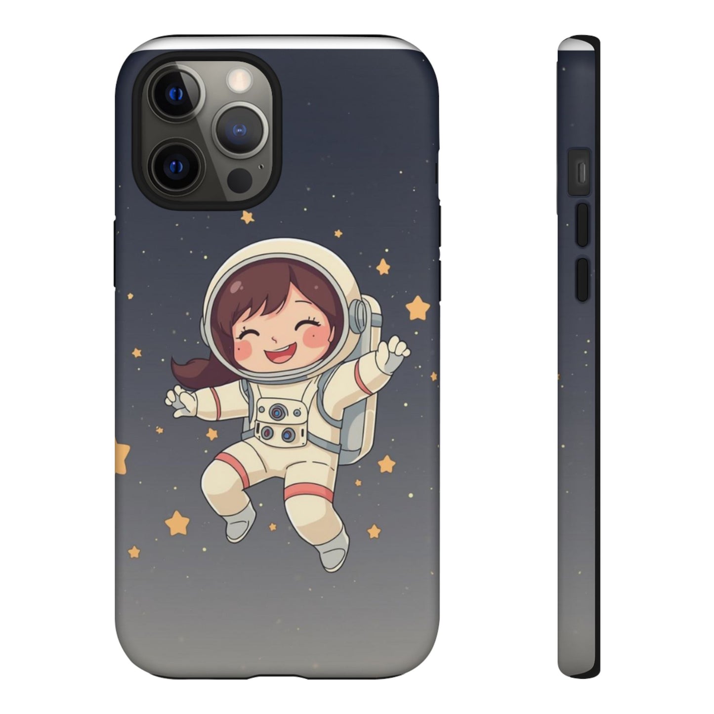 Cute Girl Astronaut Phone Case — Space Stars Protective iPhone Cover