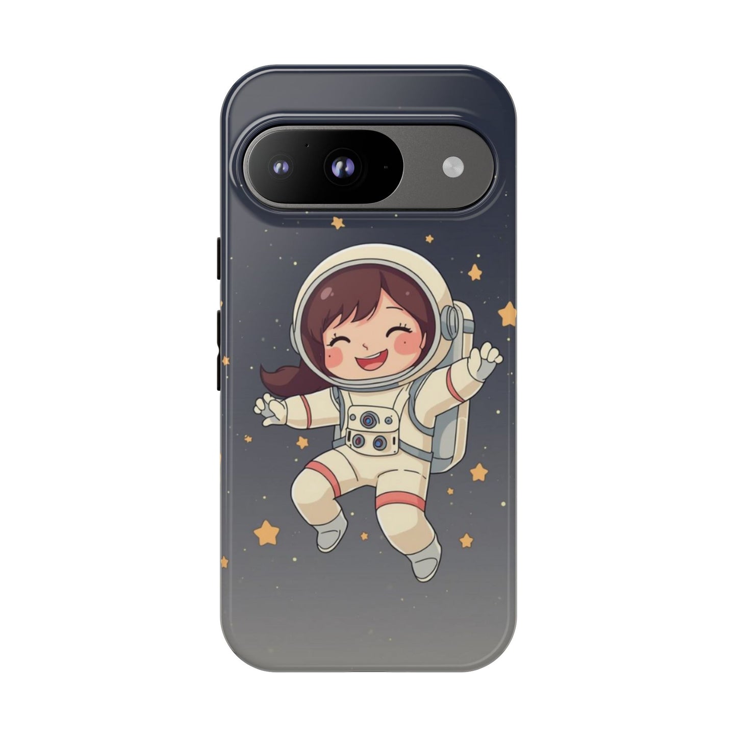Cute Girl Astronaut Phone Case — Space Stars Protective iPhone Cover