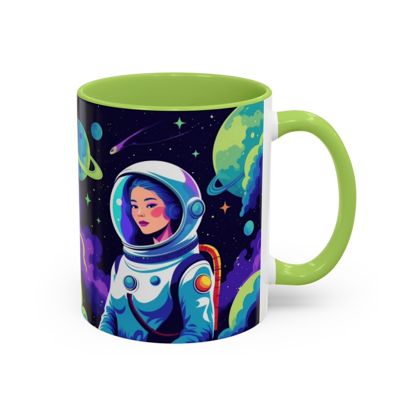 Cosmic Astronaut Coffee Mug — Space Woman Accent Mug (11/15oz)