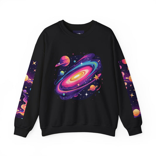 Galaxy Spiral Sweatshirt — Colorful Planetary Crewneck