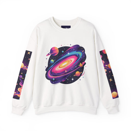 Galaxy Spiral Sweatshirt — Colorful Planetary Crewneck