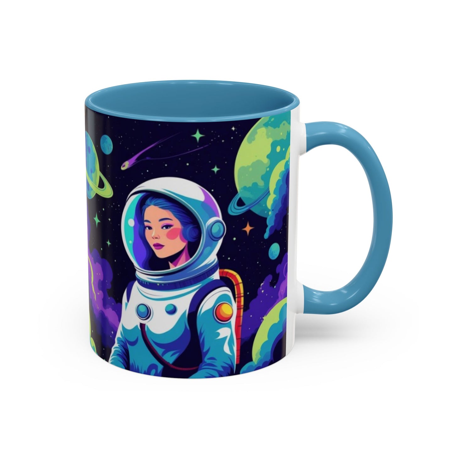 Cosmic Astronaut Coffee Mug — Space Woman Accent Mug (11/15oz)
