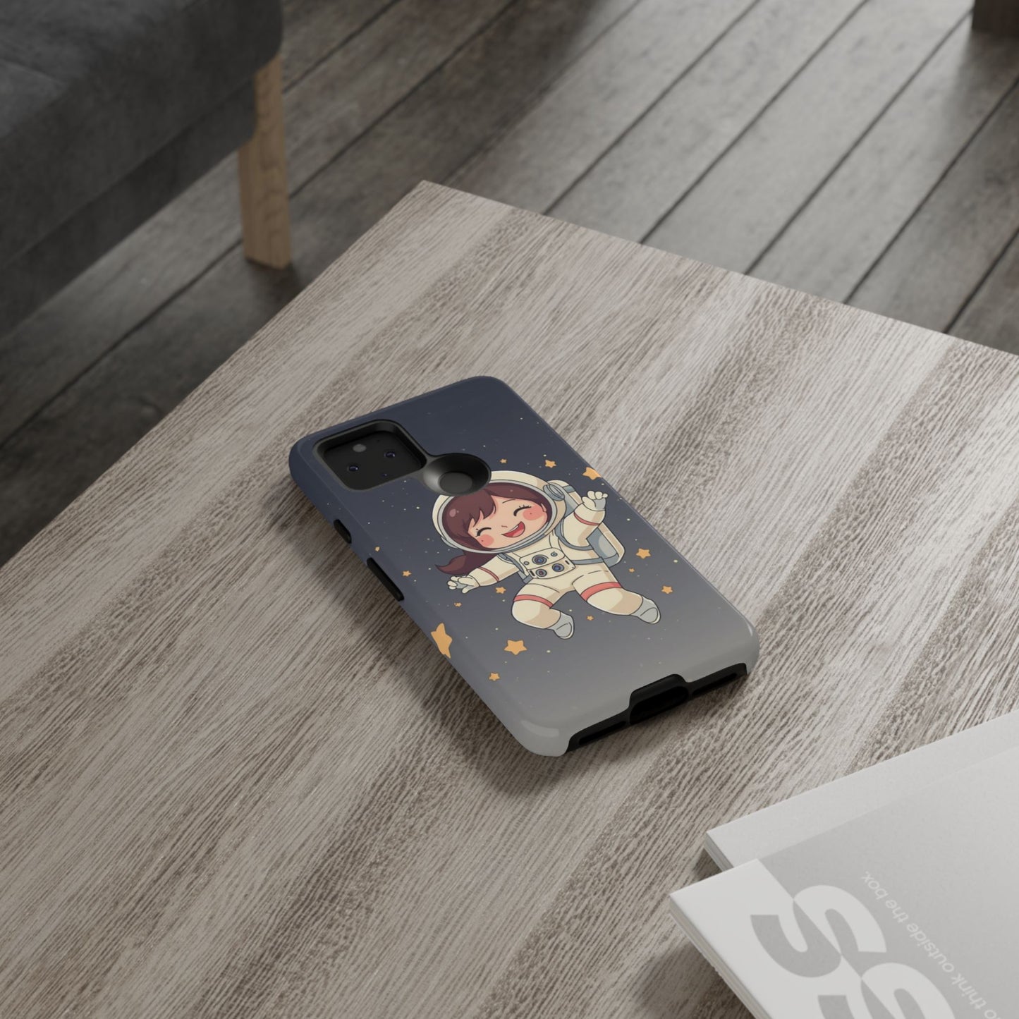 Cute Girl Astronaut Phone Case — Space Stars Protective iPhone Cover