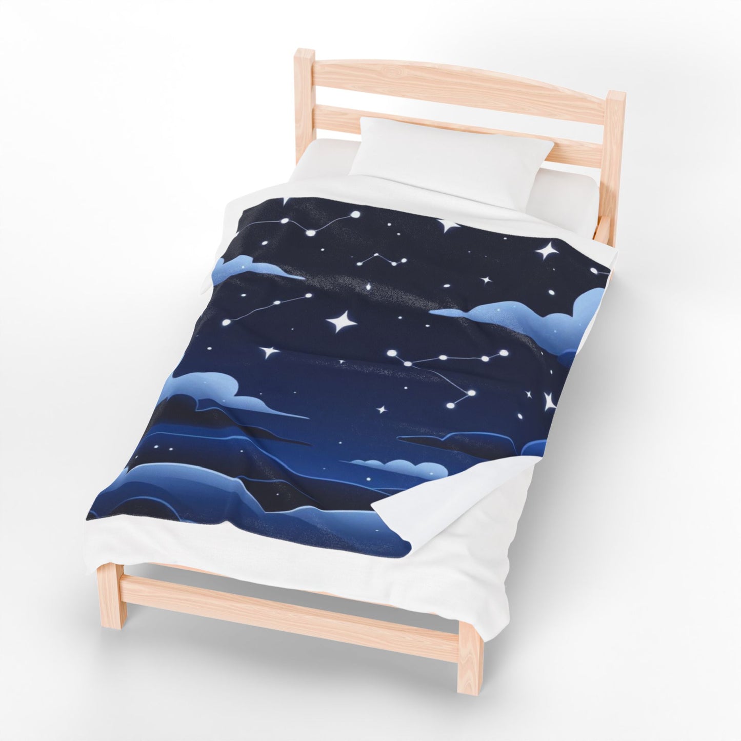 Constellation Night Sky Velveteen Plush Blanket — Star Map Cozy Throw
