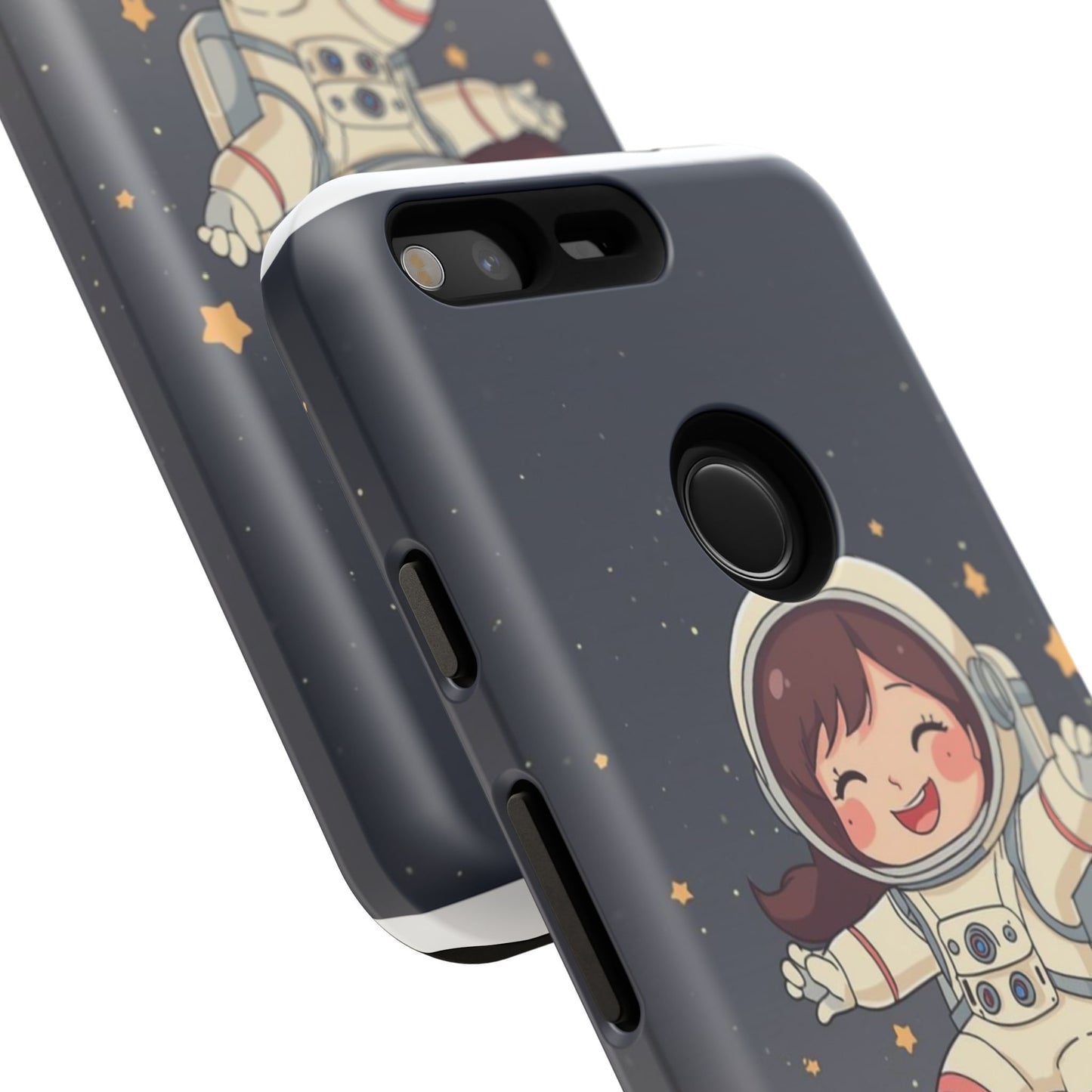 Cute Girl Astronaut Phone Case — Space Stars Protective iPhone Cover