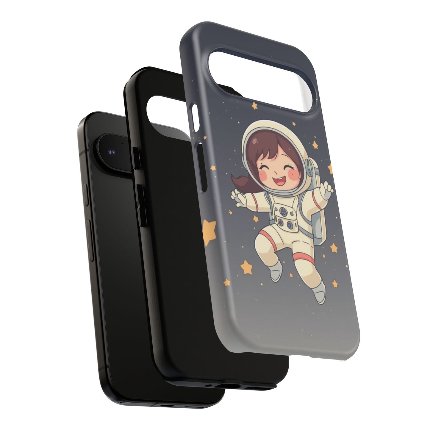 Cute Girl Astronaut Phone Case — Space Stars Protective iPhone Cover