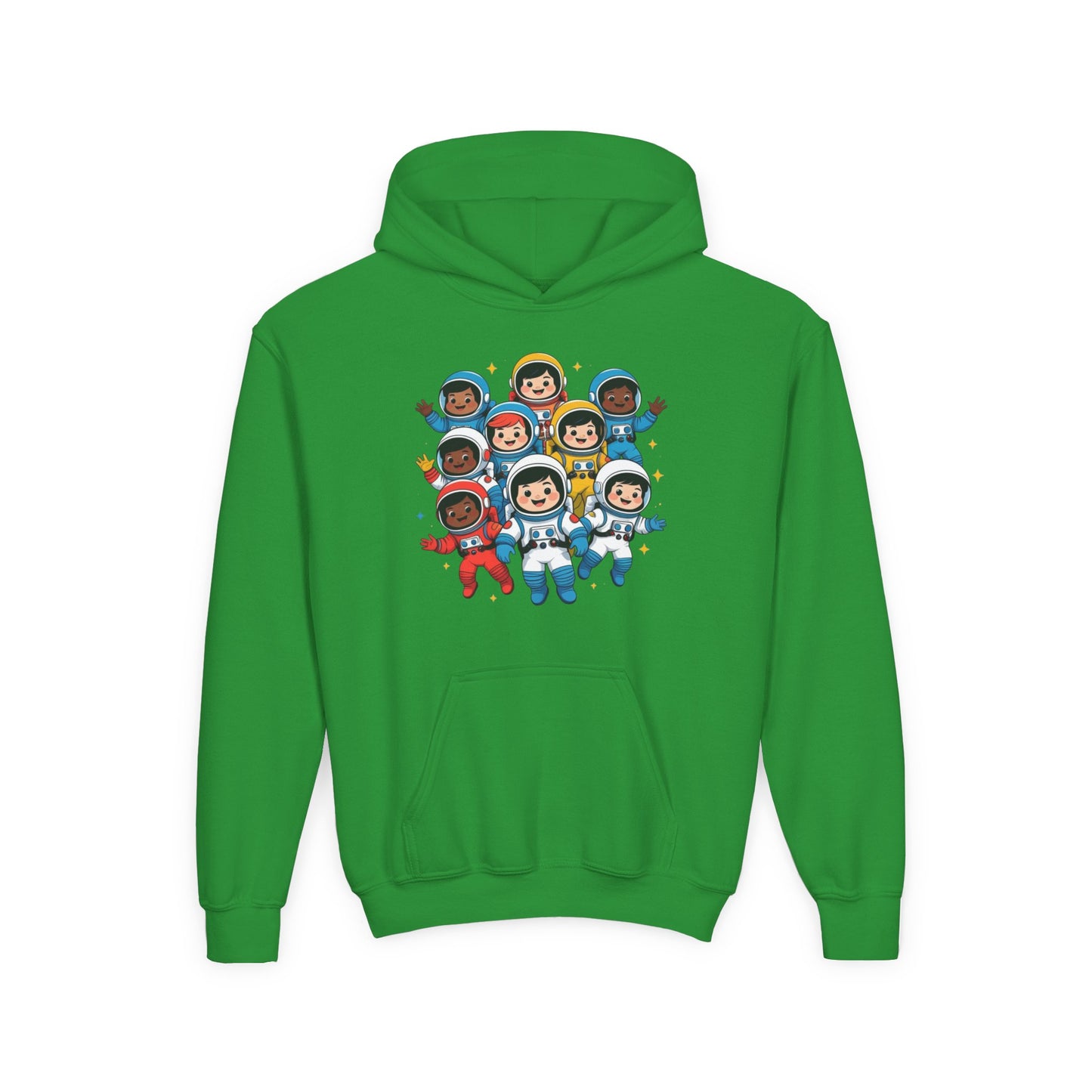 Kids Astronaut Crew Hoodie — Cute Diverse Space Explorers Graphic