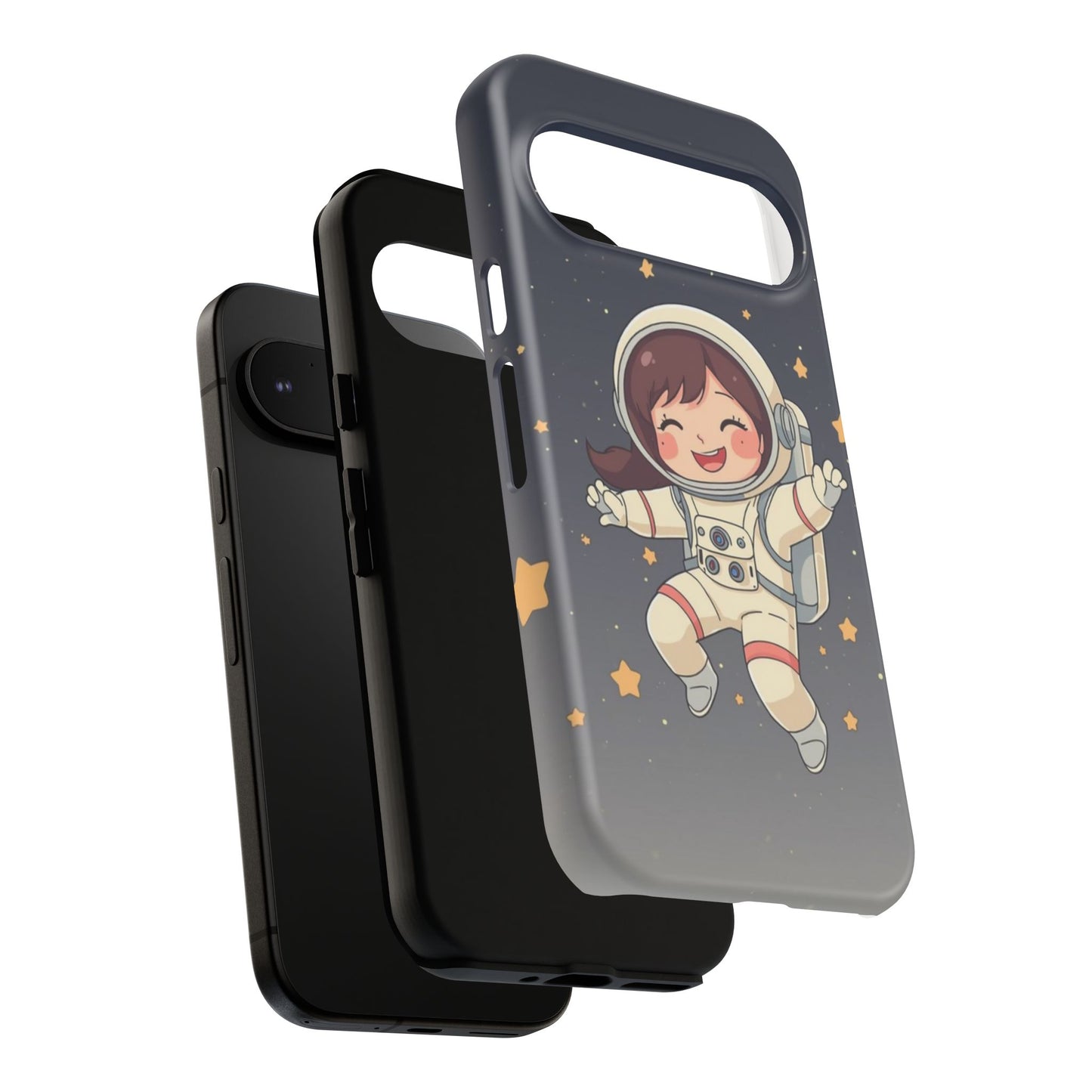 Cute Girl Astronaut Phone Case — Space Stars Protective iPhone Cover