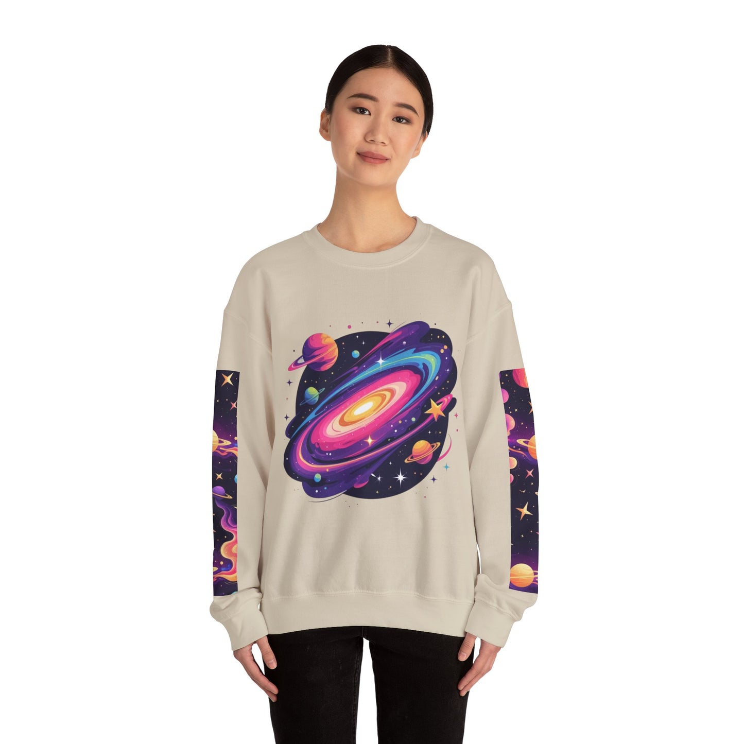 Galaxy Spiral Sweatshirt — Colorful Planetary Crewneck