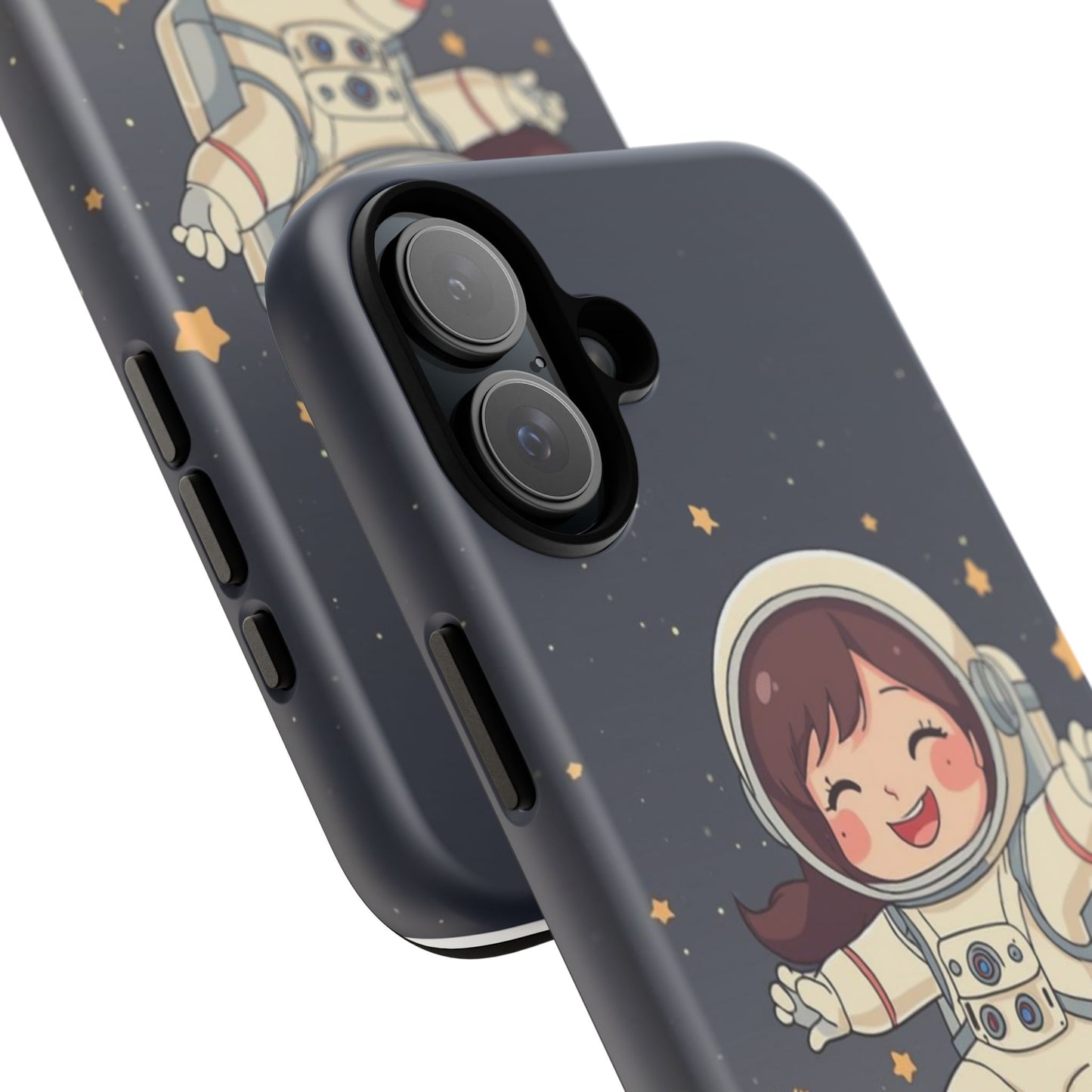 Cute Girl Astronaut Phone Case — Space Stars Protective iPhone Cover